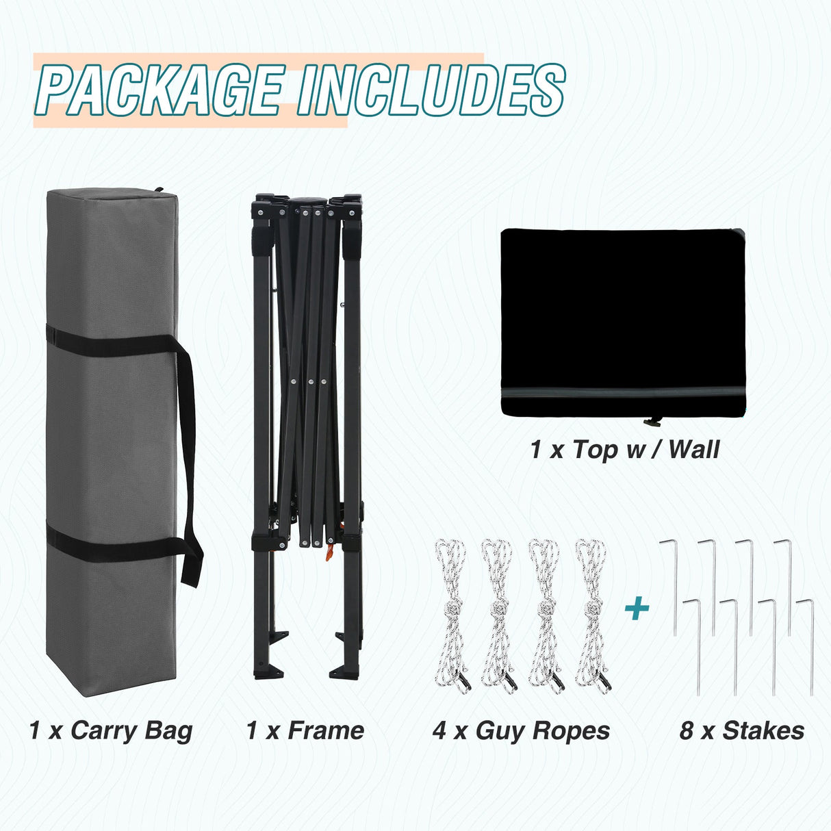 6x4 ft Instant Pop Up Canopy with Adjustable Sun Wall - Eagle Peak Custom Canopy Tent
