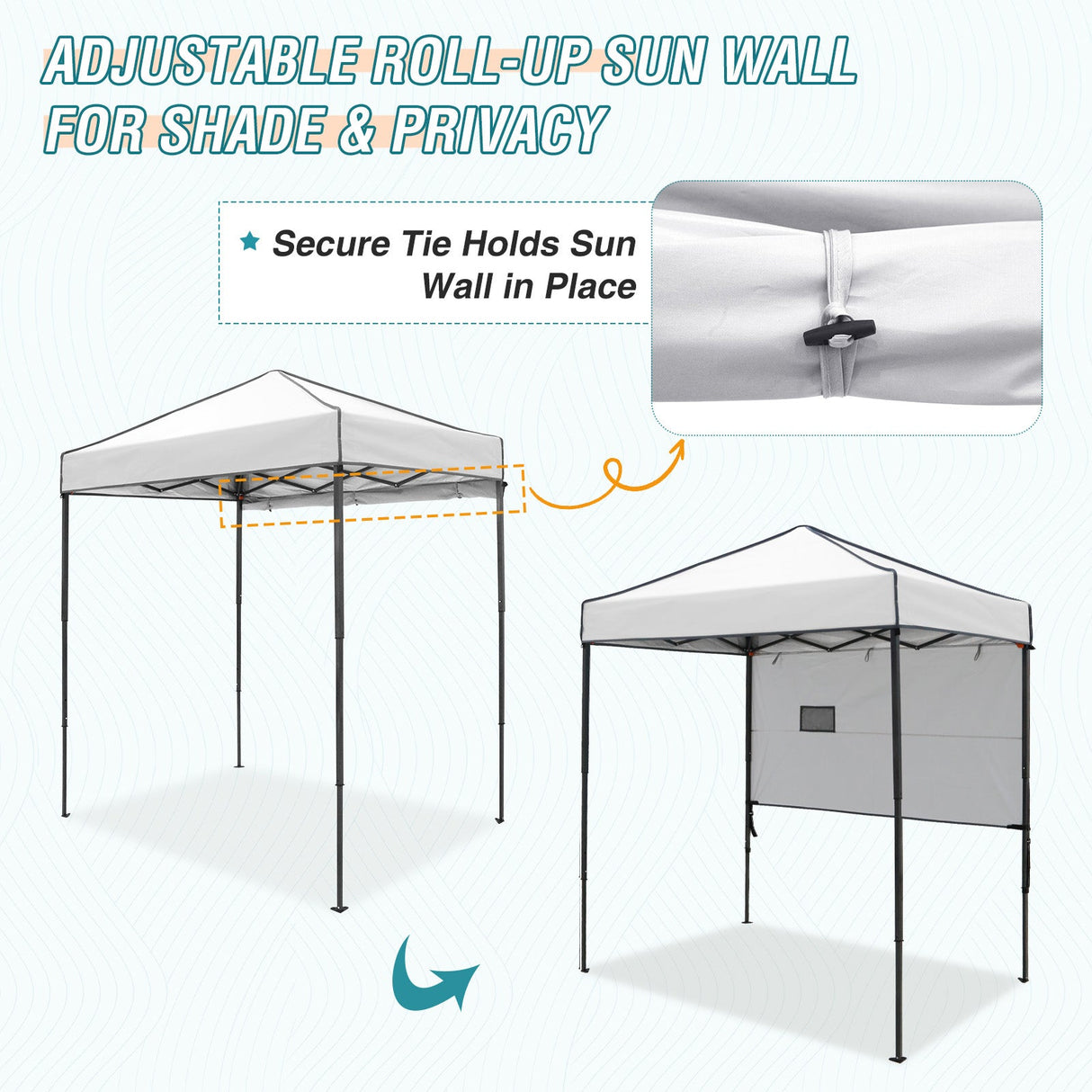 6x4 ft Instant Pop Up Canopy with Adjustable Sun Wall - Eagle Peak Custom Canopy Tent