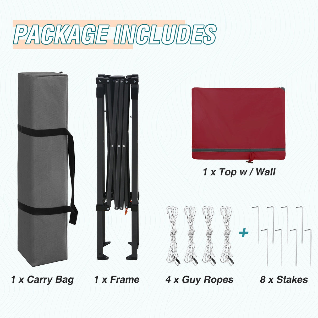 6x4 ft Instant Pop Up Canopy with Adjustable Sun Wall - Eagle Peak Custom Canopy Tent