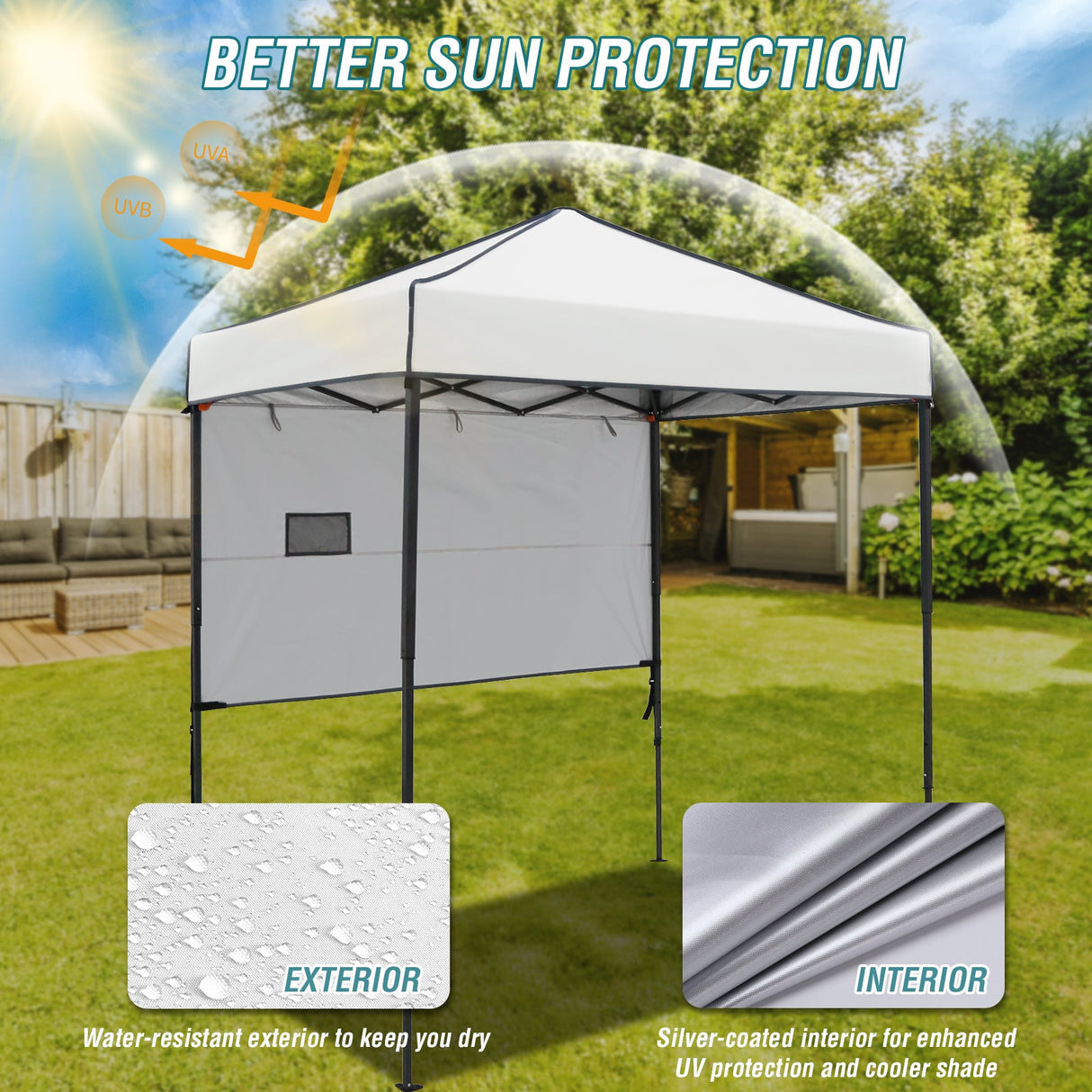 6x4 ft Instant Pop Up Canopy with Adjustable Sun Wall - Eagle Peak Custom Canopy Tent