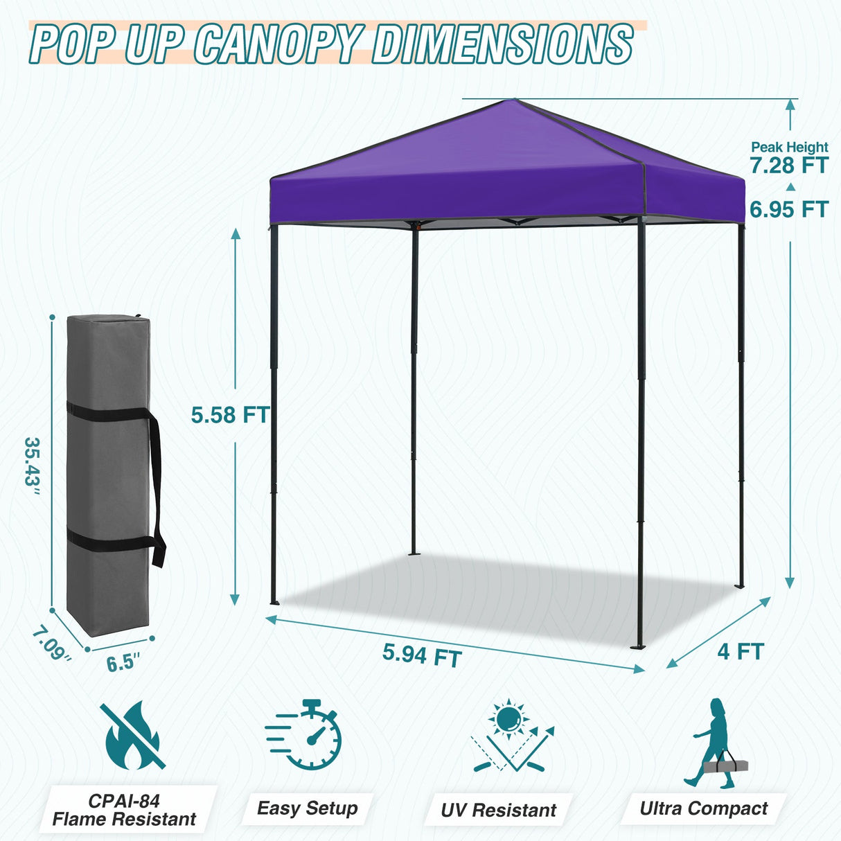 6x4 Instant Pop Up Canopy Tent - Eagle Peak Custom Canopy Tent