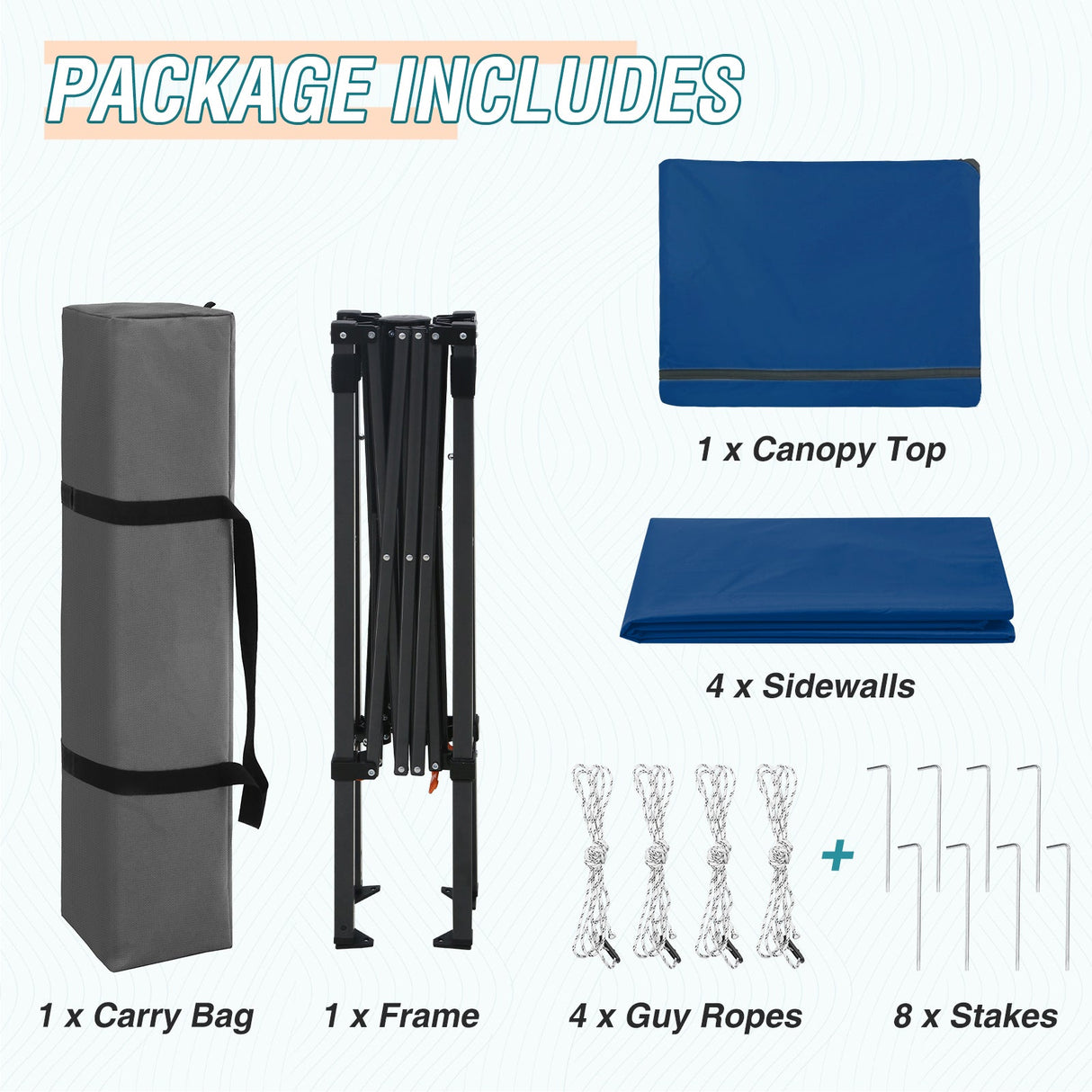 6x4 Instant Pop Up Canopy Tent with 4 Side Wall Panels - Eagle Peak Custom Canopy Tent