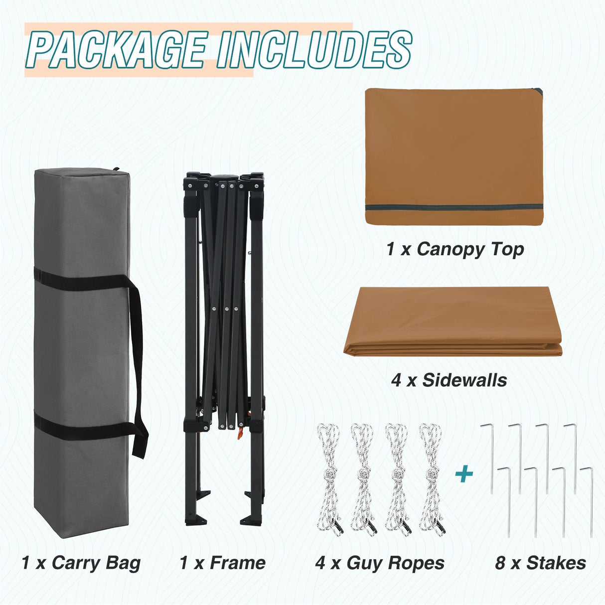 6x4 Instant Pop Up Canopy Tent with 4 Side Wall Panels - Eagle Peak Custom Canopy Tent