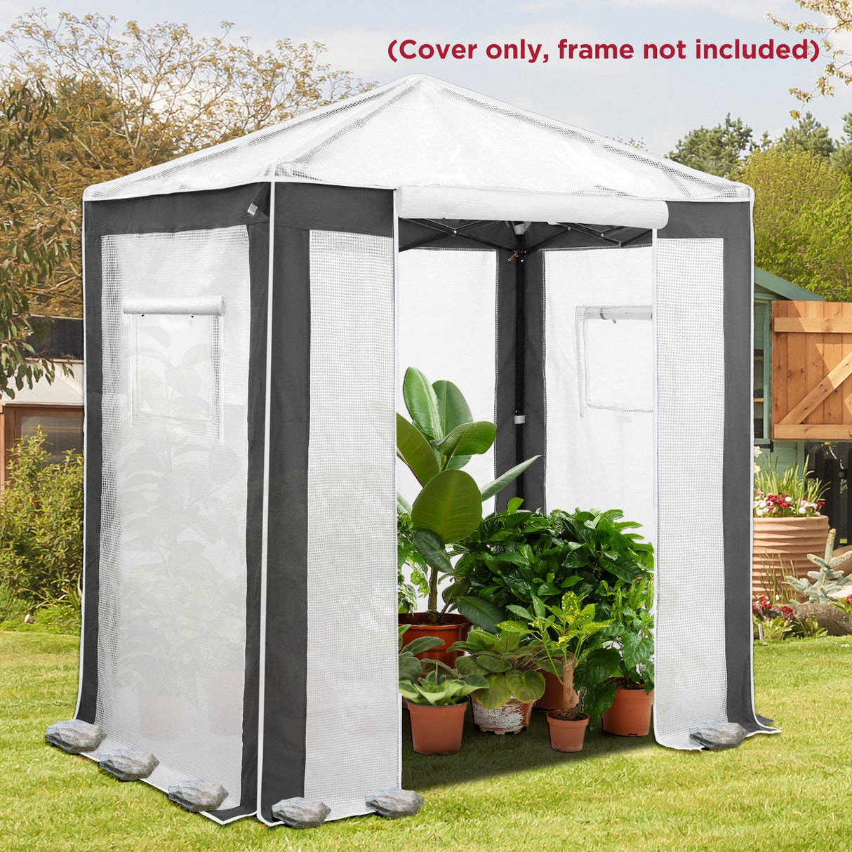 6X4 Replacement Top cover of Walk in Greenhouse with Polyester Reinforced Corners - Eagle Peak Custom Canopy Tent