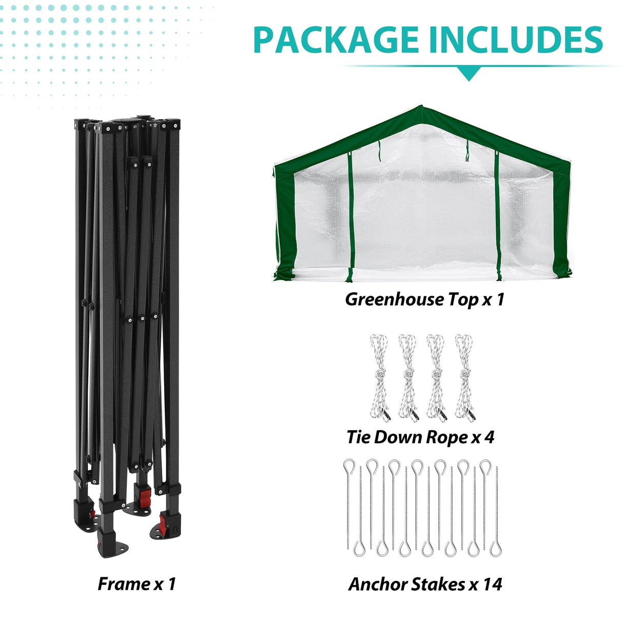 6x4/8x6/10x10 Portable Walk in Greenhouse with Polyester Reinforced Corners, Gray/White, Green/White - Eagle Peak Custom Canopy Tent