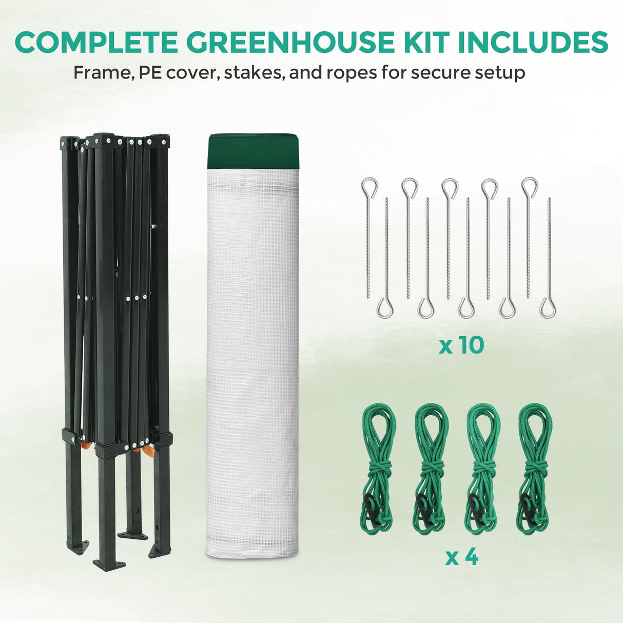 6x4/8x6/10x10 Portable Walk in Greenhouse with Polyester Reinforced Corners, Gray/White, Green/White - Eagle Peak Custom Canopy Tent