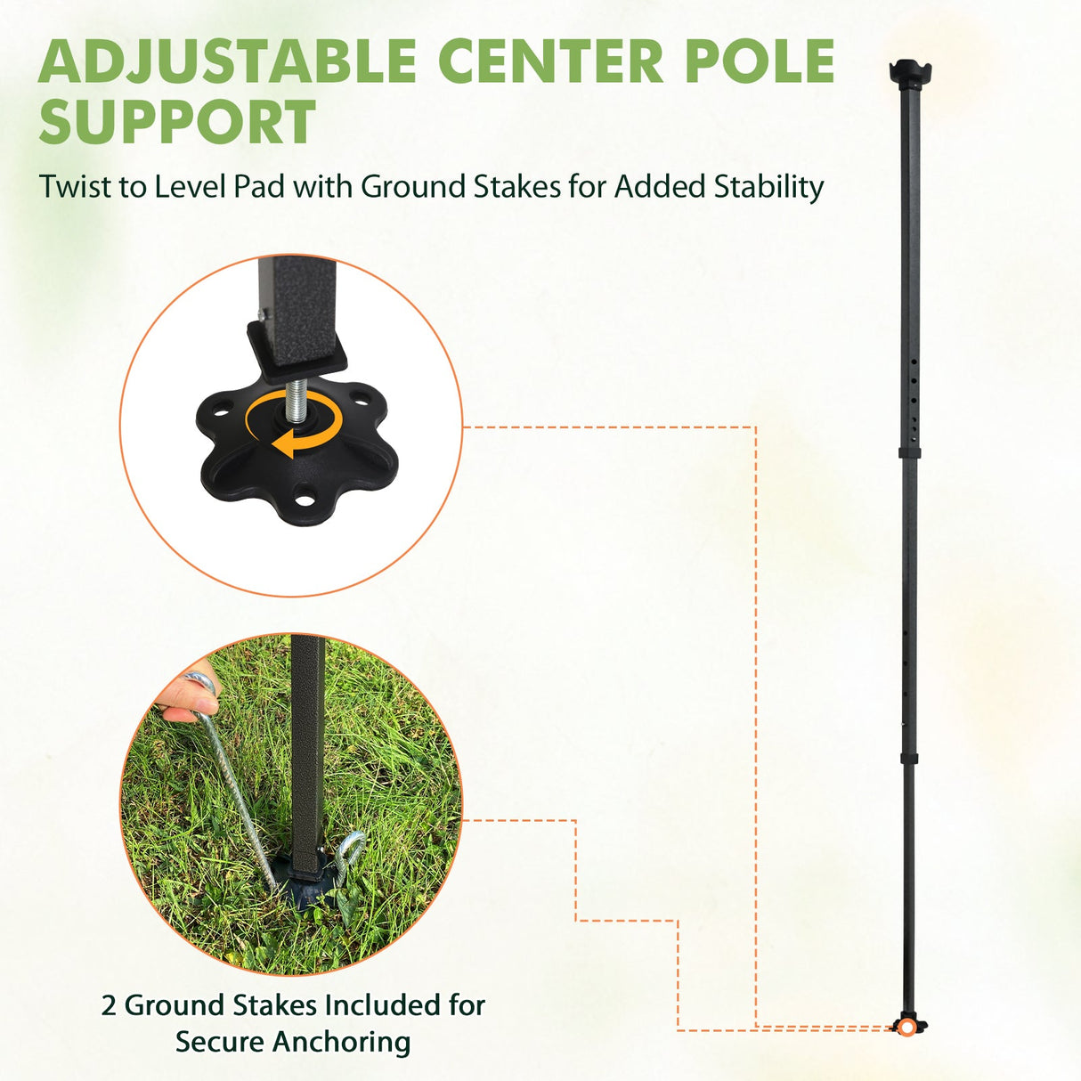 6x6/ 8x8/ 10x10 Portable Pop Up Greenhouse, Patented Center Lock with Gable Roof - Eagle Peak