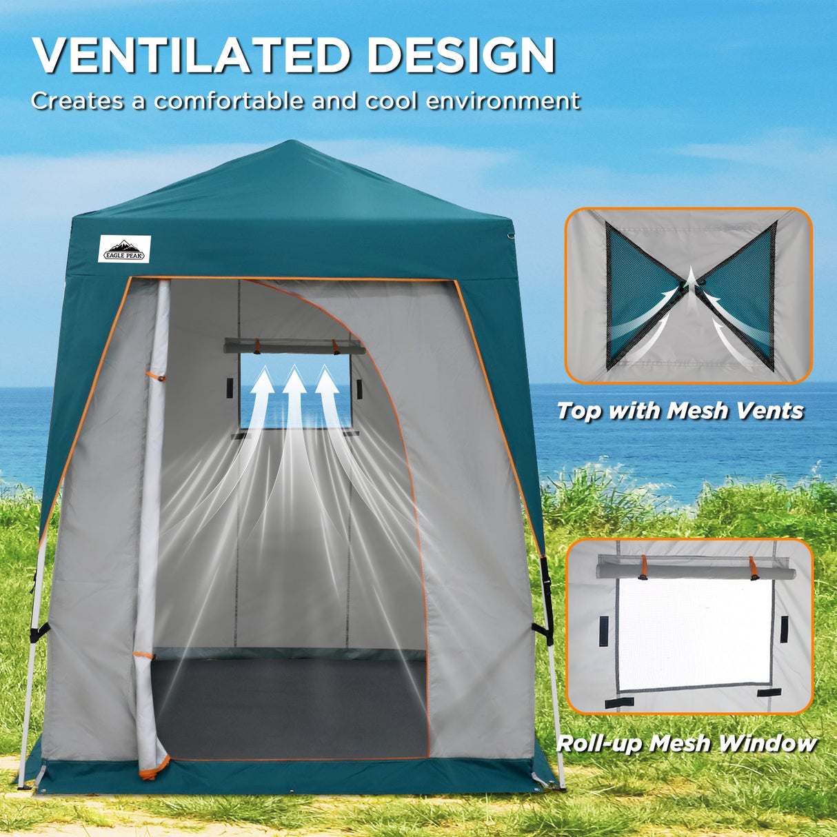 6x6 Pop Up Privacy Tent with Ground Mat - Eagle Peak Custom Canopy Tent