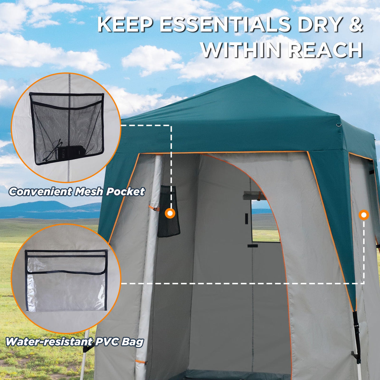 6x6 Pop Up Privacy Tent with Ground Mat - Eagle Peak Custom Canopy Tent