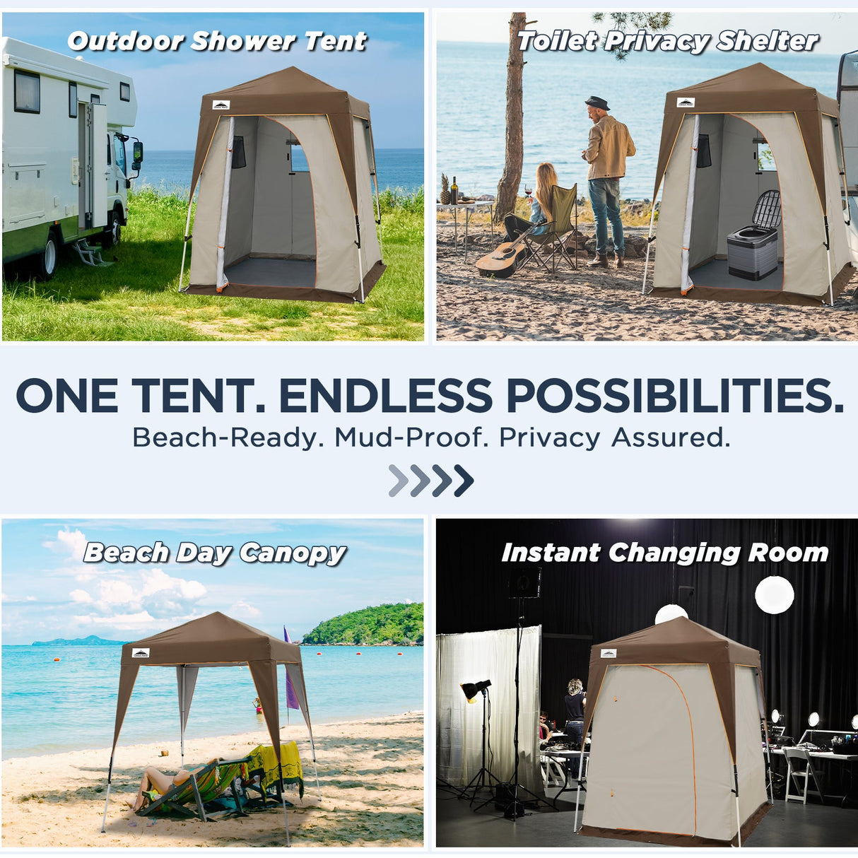 6x6 Pop Up Privacy Tent with Ground Mat - Eagle Peak Custom Canopy Tent