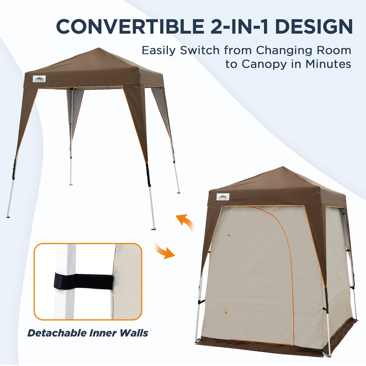 6x6 Pop Up Privacy Tent with Ground Mat - Eagle Peak Custom Canopy Tent