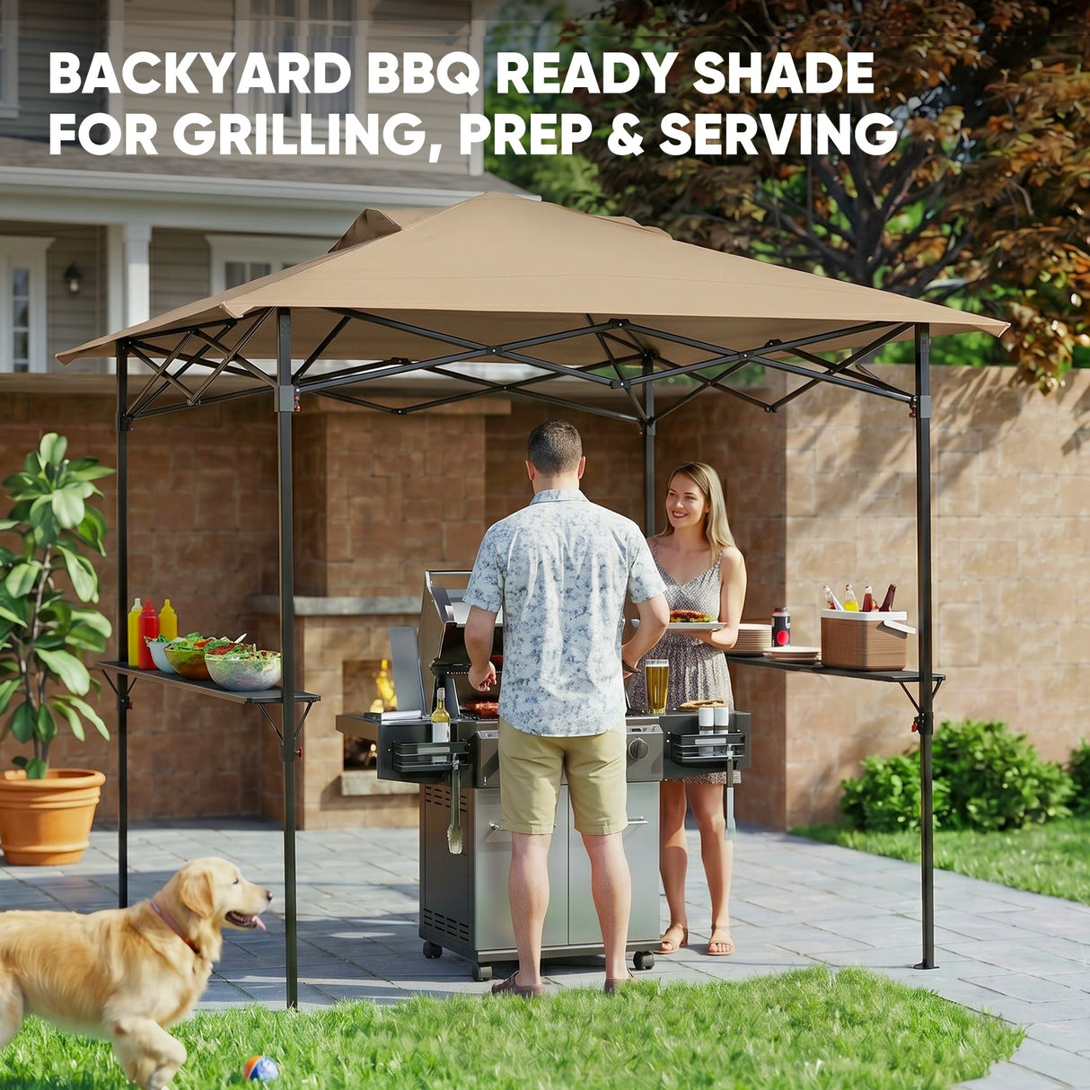 8x5 Pop up Grill Gazebo with Carry Bag and Air Vent - Eagle Peak®