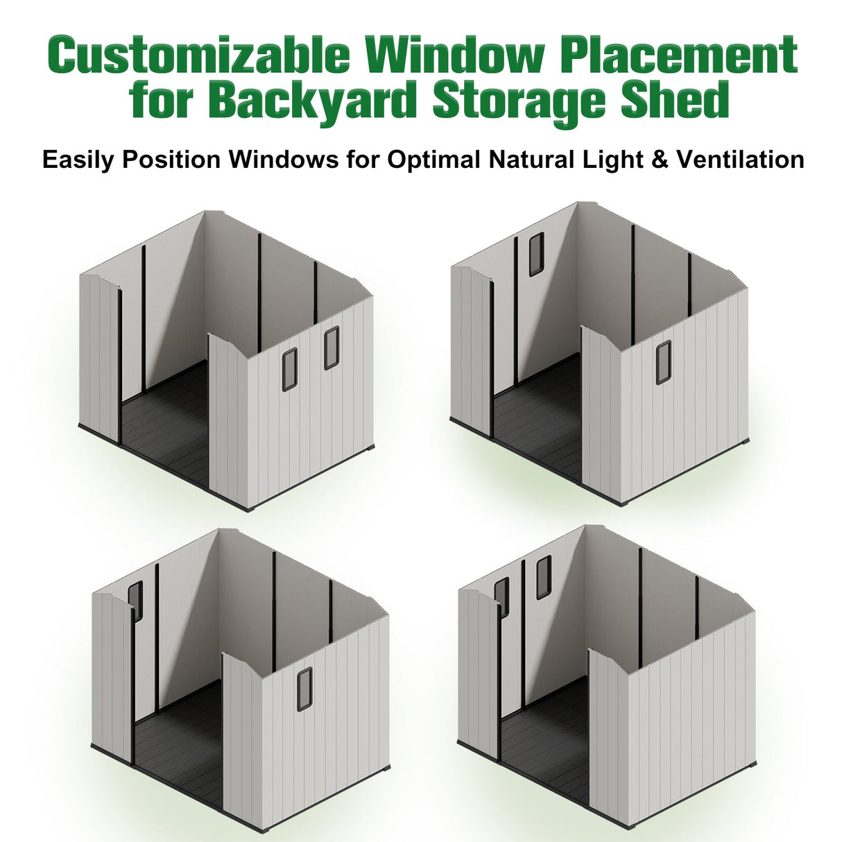 8x6/8x8 Resin Outdoor Storage Shed,Weatherproof Garden Shed - Eagle Peak Custom Canopy Tent