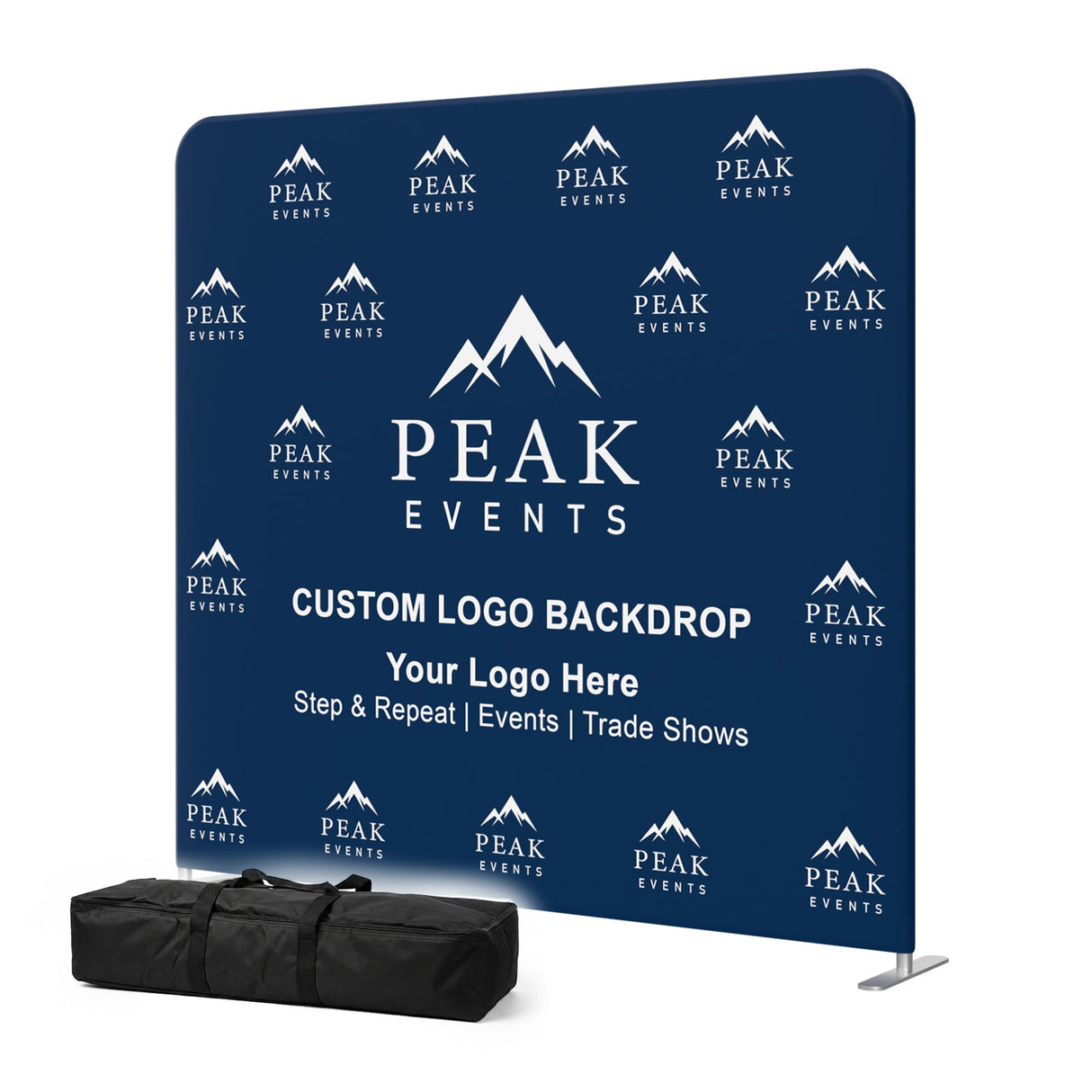 8x7.5 FT/10x7.5 FT/20x7.5 FT Custom Tension Fabric Trade Show Backdrop with Stand - Eagle Peak®