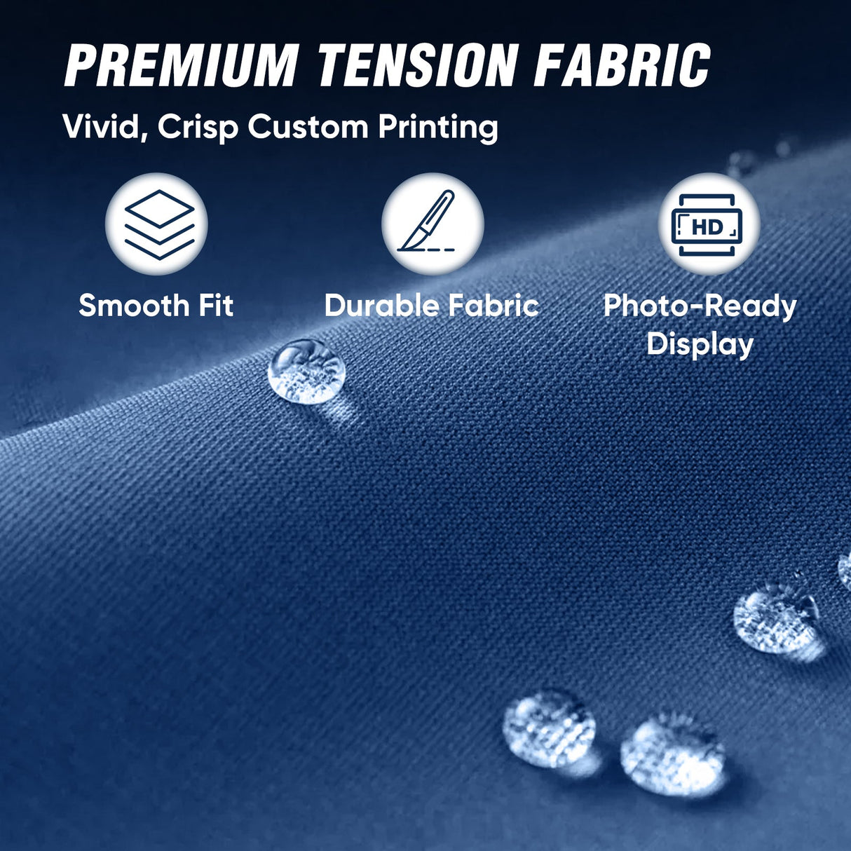 8x7.5 FT/10x7.5 FT/20x7.5 FT Custom Tension Fabric Trade Show Backdrop with Stand - Eagle Peak®