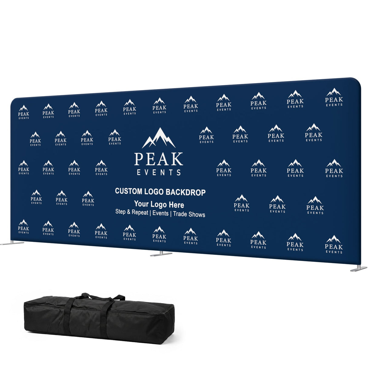 8x7.5 FT/10x7.5 FT/20x7.5 FT Custom Tension Fabric Trade Show Backdrop with Stand - Eagle Peak®