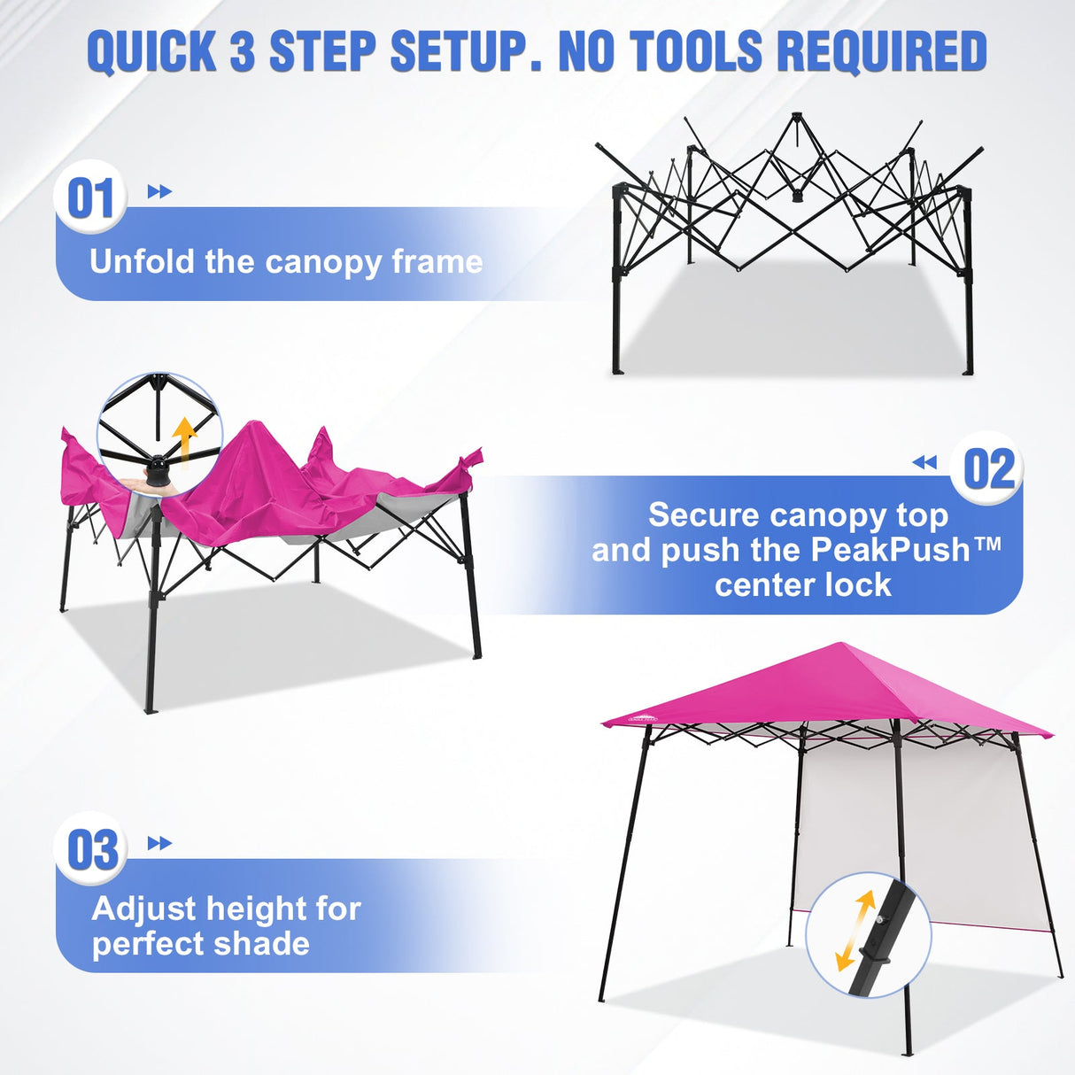 8x8 Pop Up Canopy Tent with Extended Eaves & Sidewall - Eagle Peak®