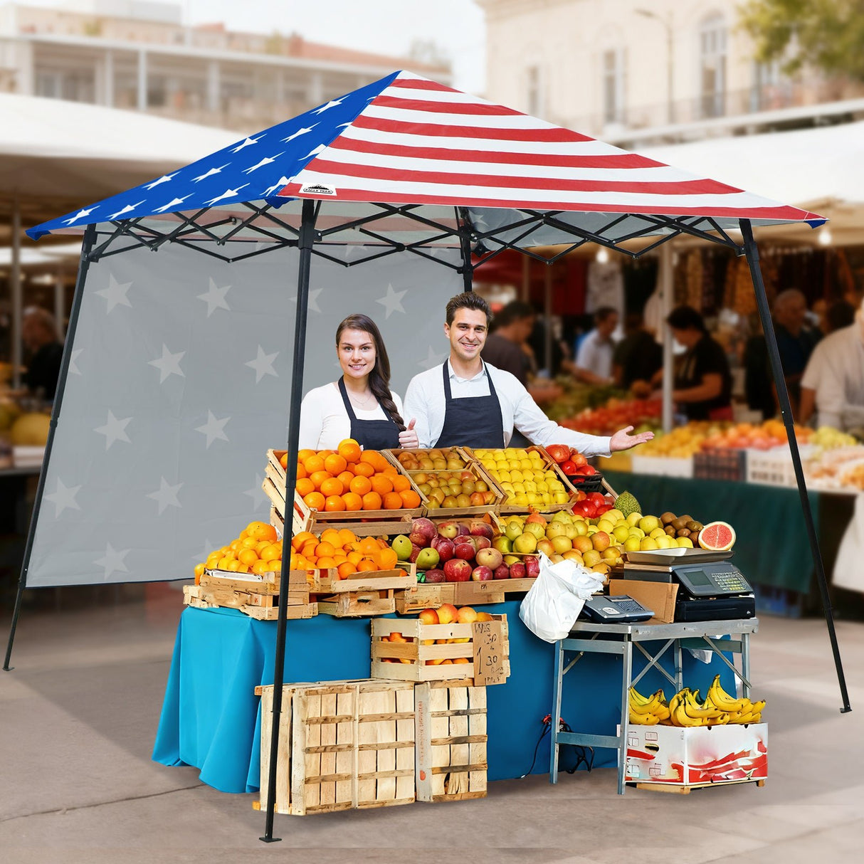 8x8 Pop Up Canopy Tent with Extended Eaves & Sidewall - Eagle Peak Custom Canopy Tent