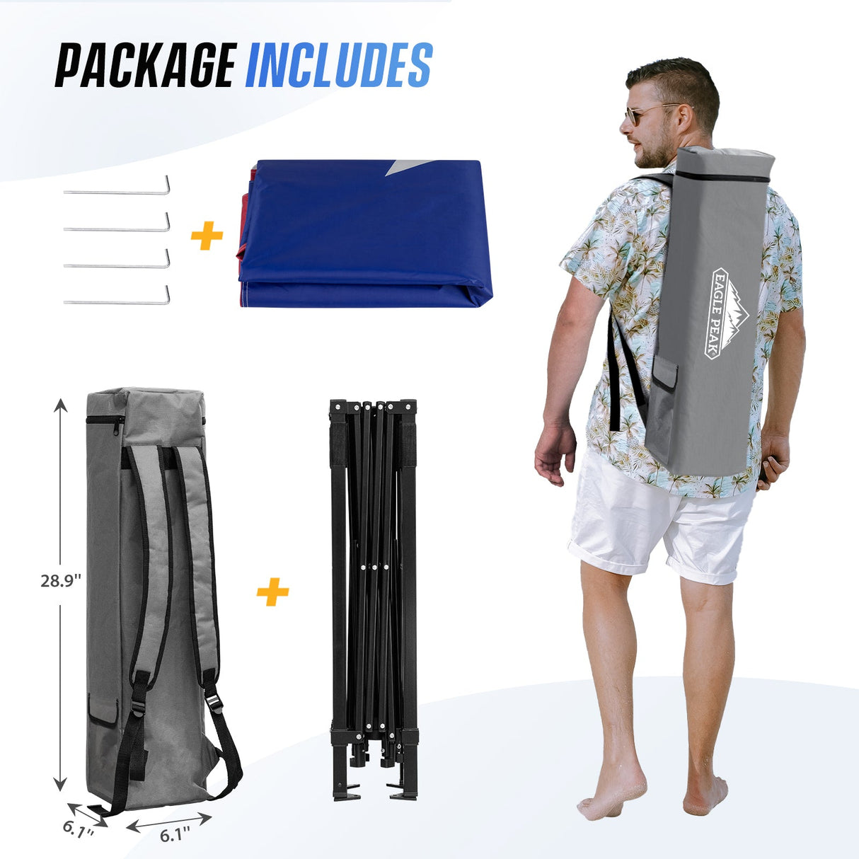 8x8 Pop Up Canopy Tent with Sidewall,8x8 Base 6x6 Top - Eagle Peak Custom Canopy Tent