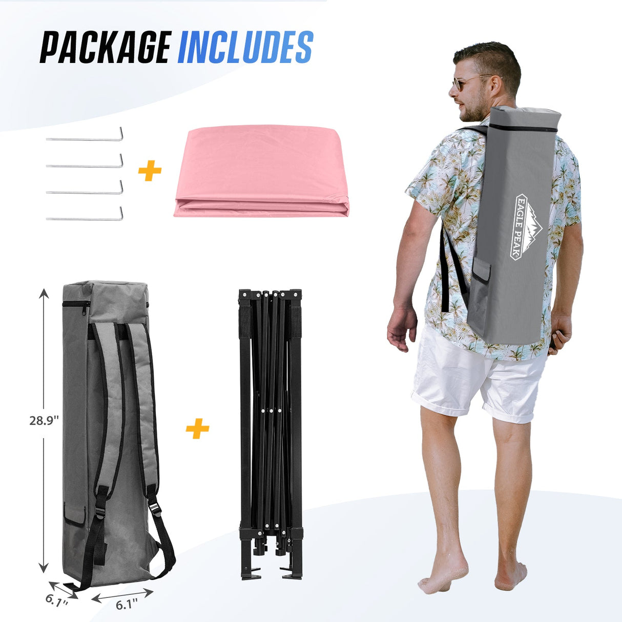 8x8 Pop Up Canopy Tent with Sidewall,8x8 Base 6x6 Top - Eagle Peak Custom Canopy Tent