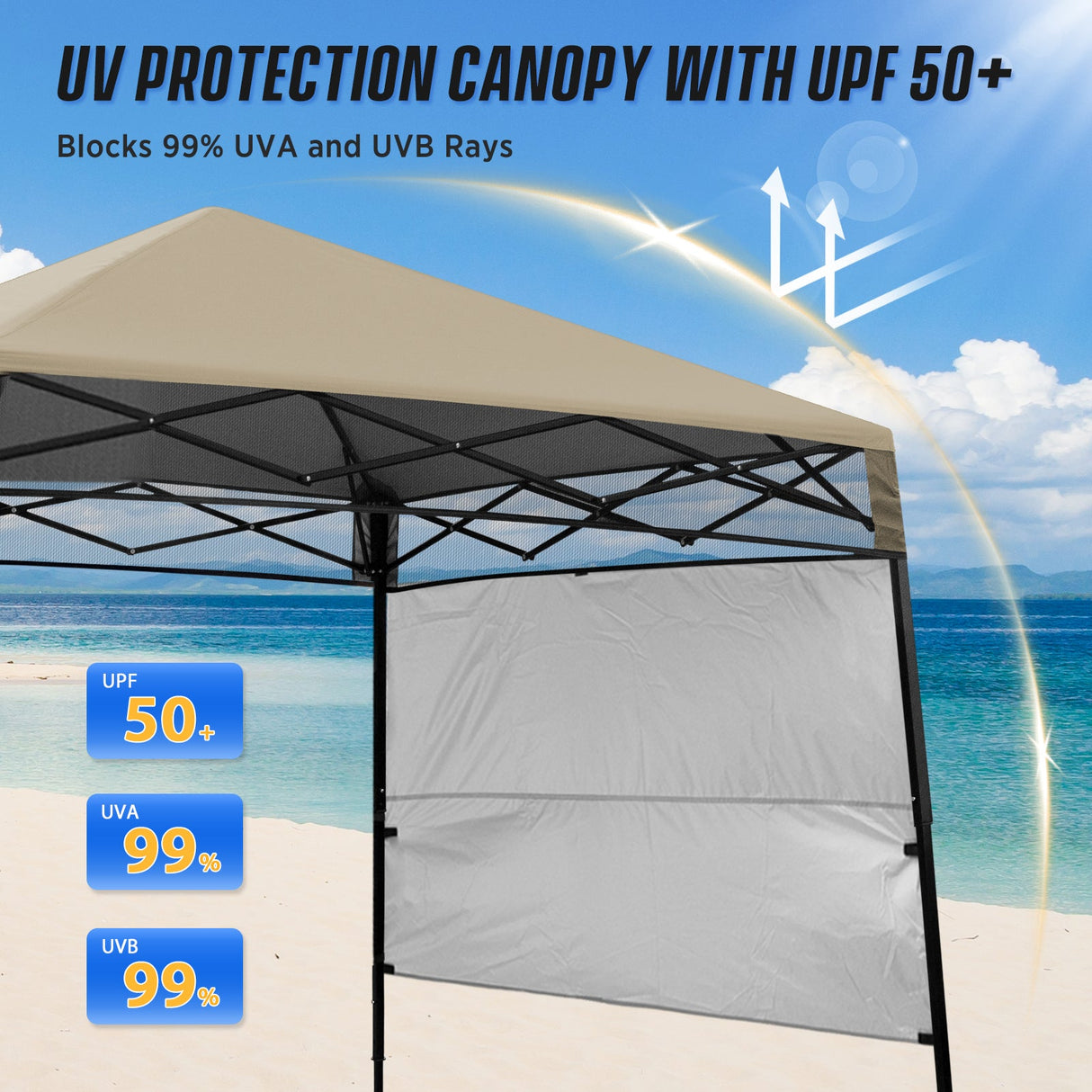 8x8 Pop Up Canopy Tent with Sidewall,8x8 Base 6x6 Top - Eagle Peak Custom Canopy Tent
