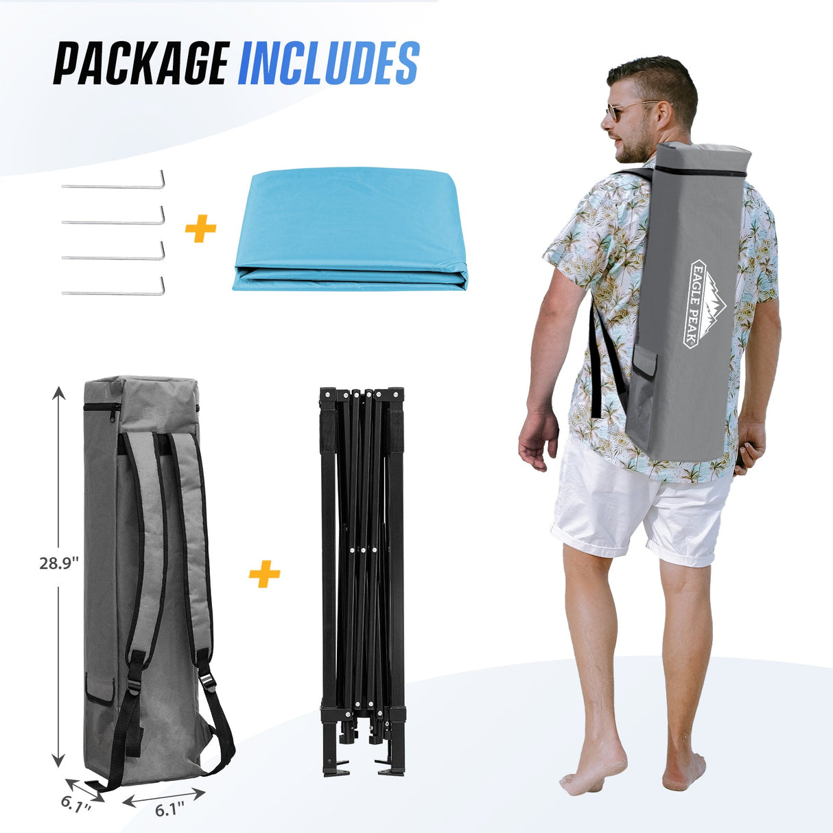 8x8 Pop Up Canopy Tent with Sidewall,8x8 Base 6x6 Top - Eagle Peak Custom Canopy Tent