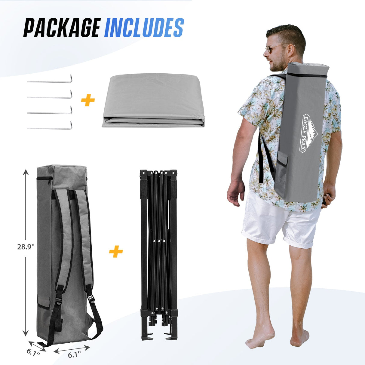 8x8 Pop Up Canopy Tent with Sidewall,8x8 Base 6x6 Top - Eagle Peak Custom Canopy Tent