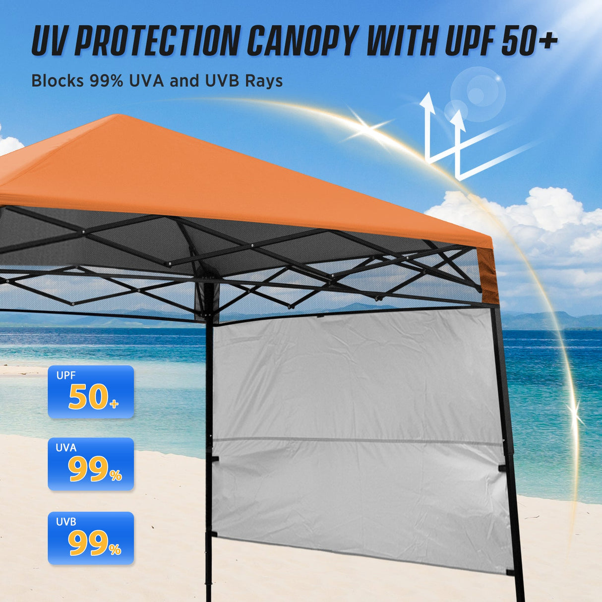 8x8 Pop Up Canopy Tent with Sidewall,8x8 Base 6x6 Top - Eagle Peak Custom Canopy Tent