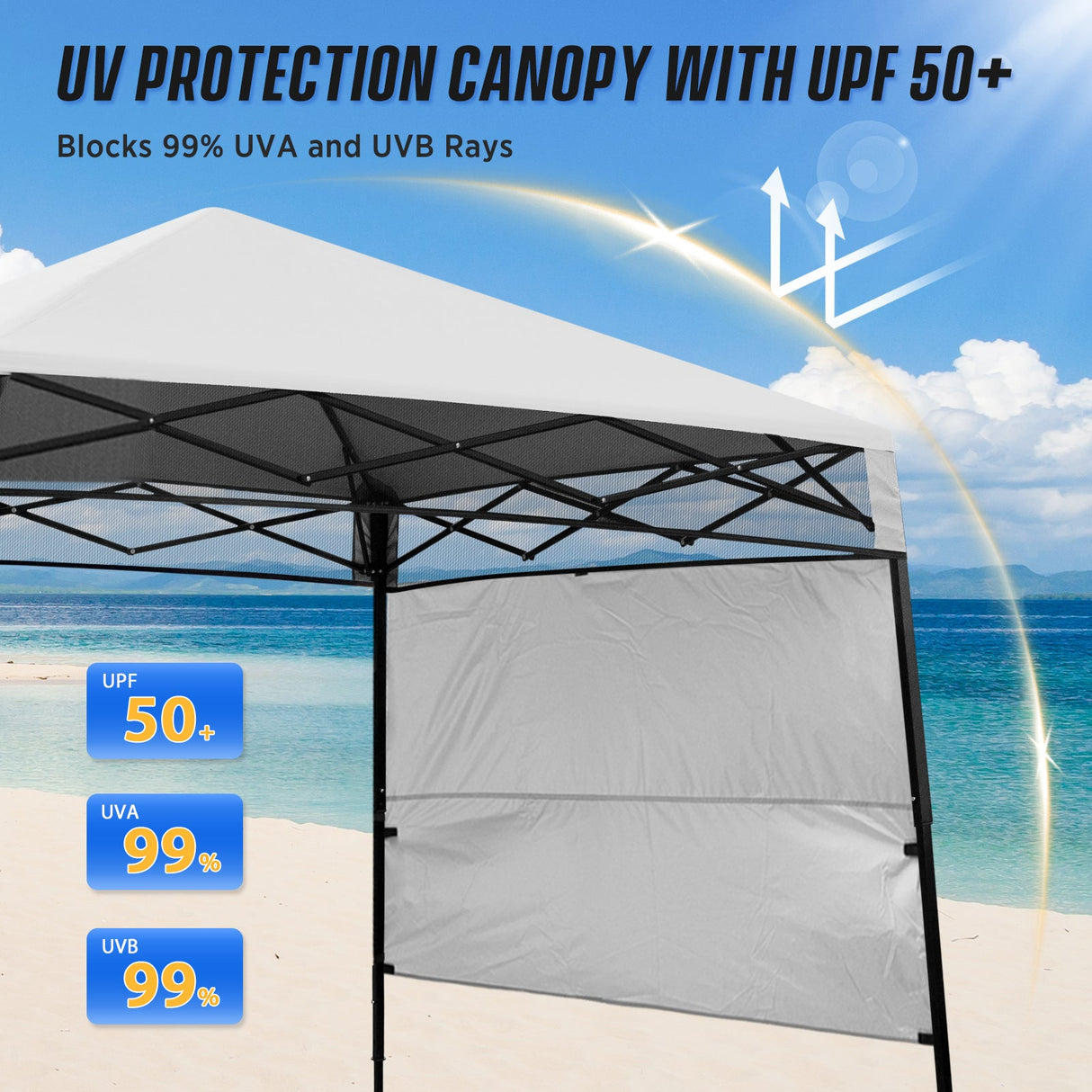 8x8 Pop Up Canopy Tent with Sidewall,8x8 Base 6x6 Top - Eagle Peak Custom Canopy Tent