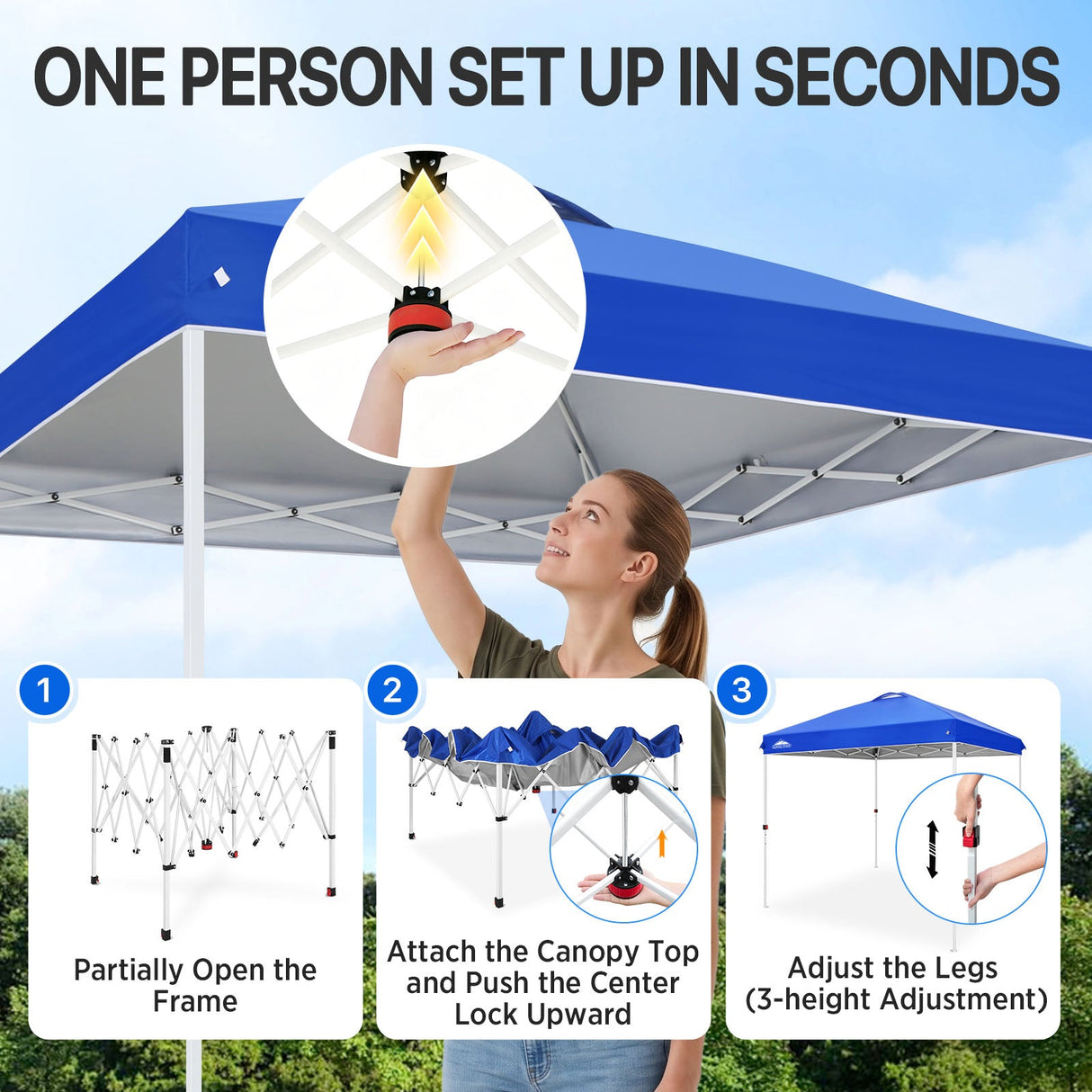 8x8 Pop Up Straight Leg Canopy - Eagle Peak