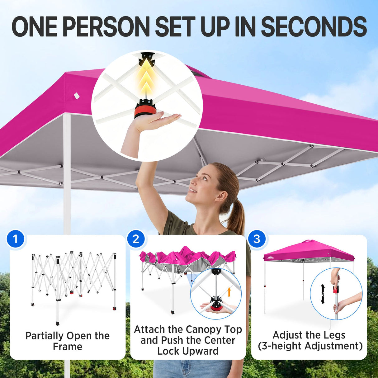8x8 Pop Up Straight Leg Canopy - Eagle Peak