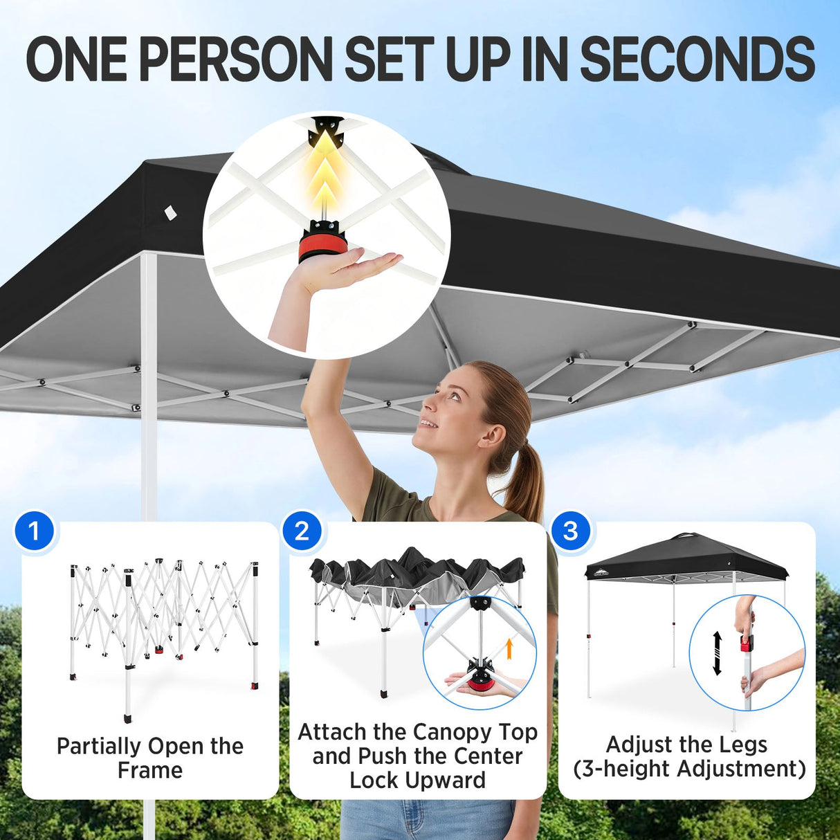 8x8 Pop Up Straight Leg Canopy - Eagle Peak