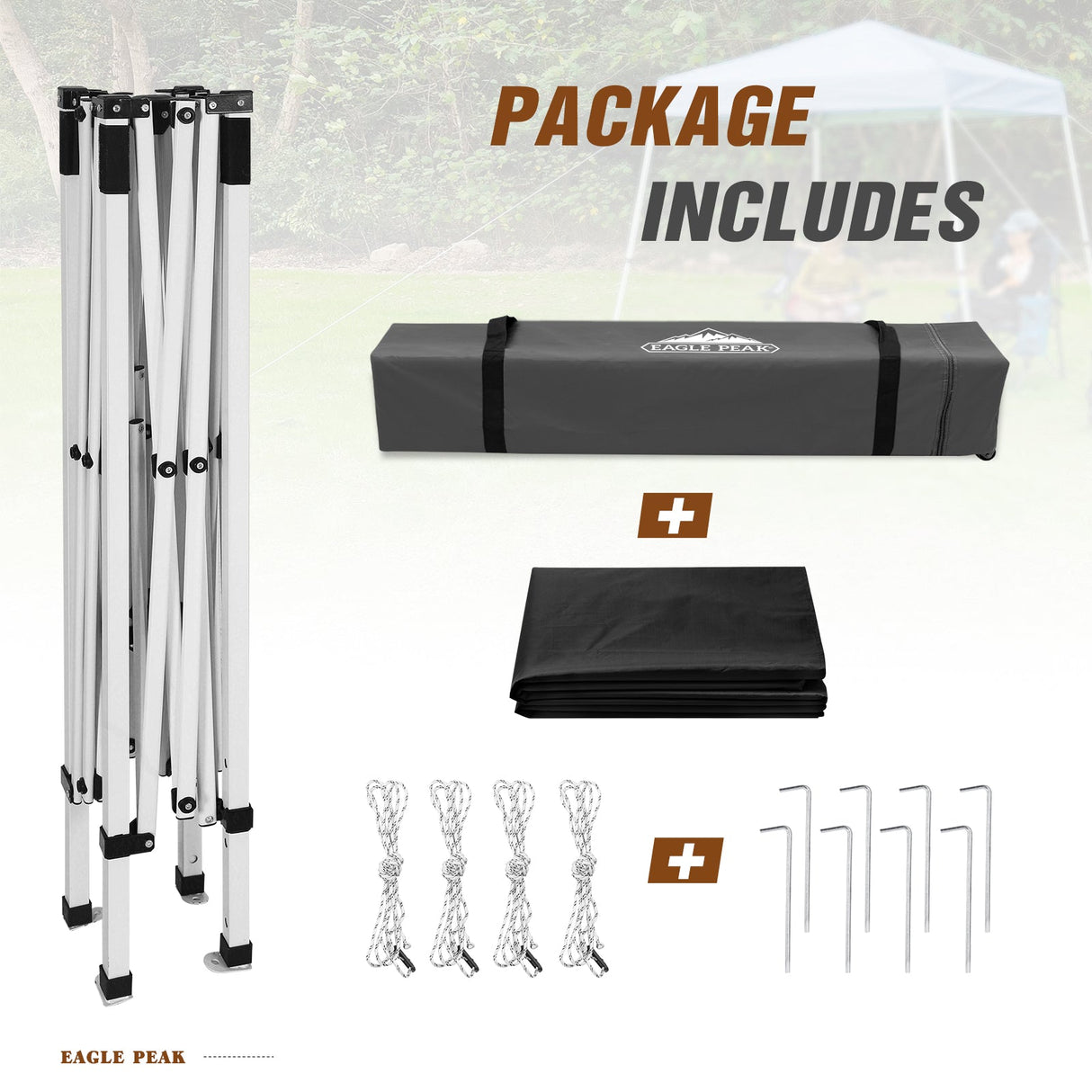 8x8 Slant Leg Pop - up Canopy Tent, Shelter 8x8 Base 6x6 Top - Eagle Peak Custom Canopy Tent