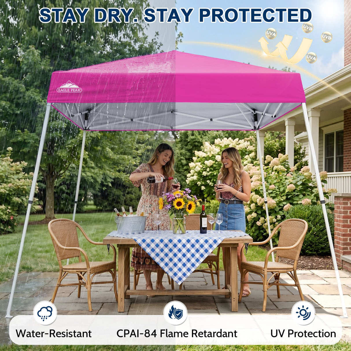 8x8 Slant Leg Pop-up Canopy Tent, Shelter 8x8 Base 6x6 Top - Eagle Peak®