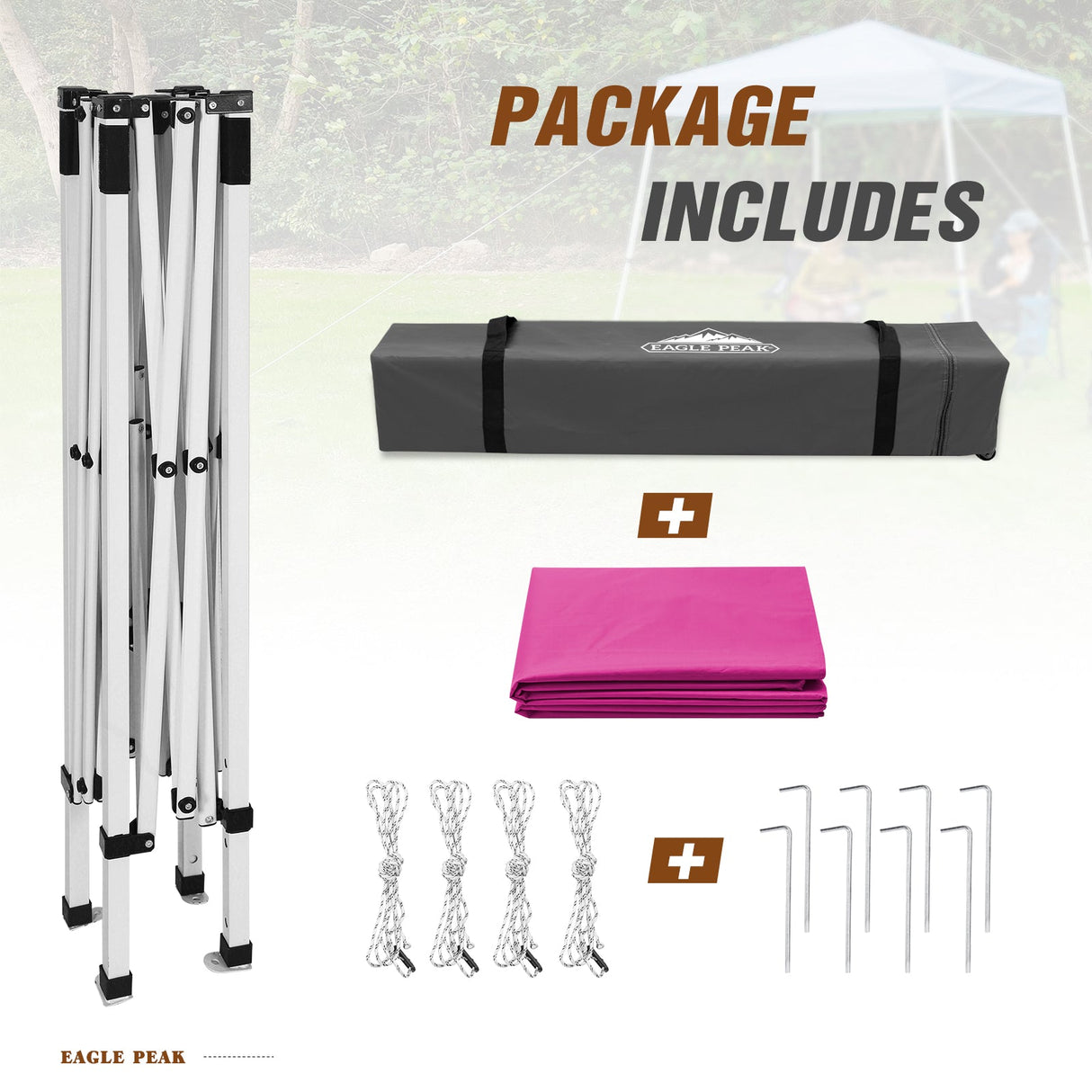 8x8 Slant Leg Pop - up Canopy Tent, Shelter 8x8 Base 6x6 Top - Eagle Peak Custom Canopy Tent