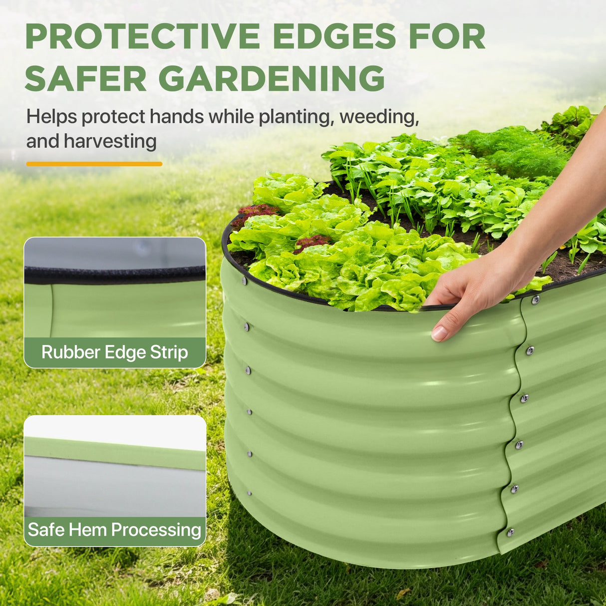 9 in 1 Modular 17in Customizable Elevated Raised Garden Bed, Olive Green - Eagle Peak®
