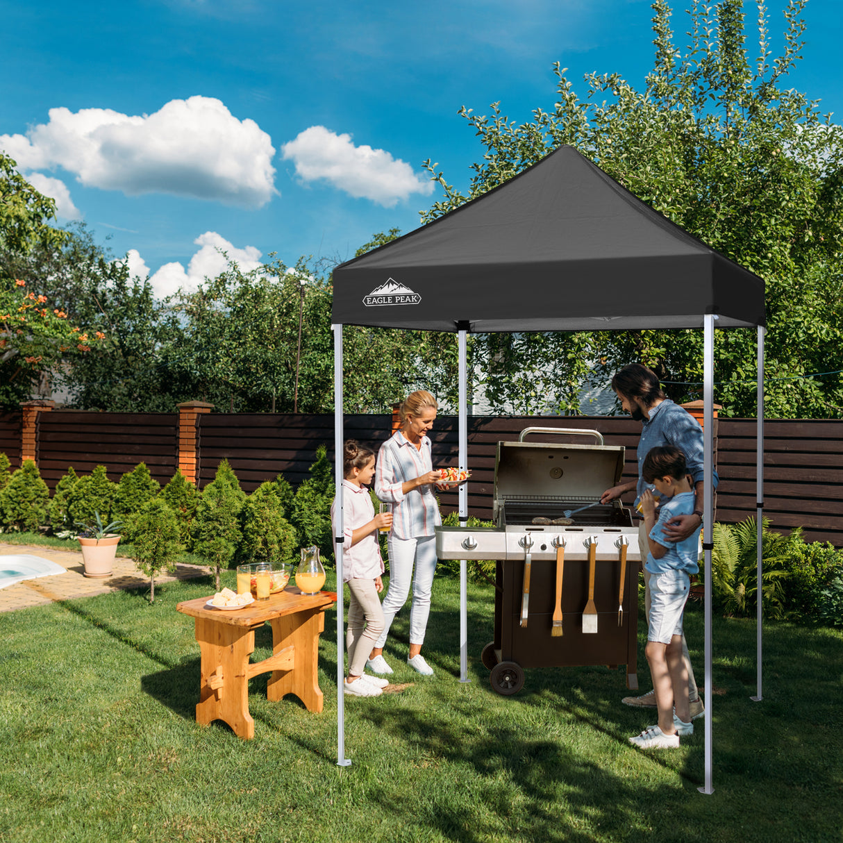 5x5 Pop Up Canopy Tent Instant Straight Leg Outdoor Canopy Easy Set-up