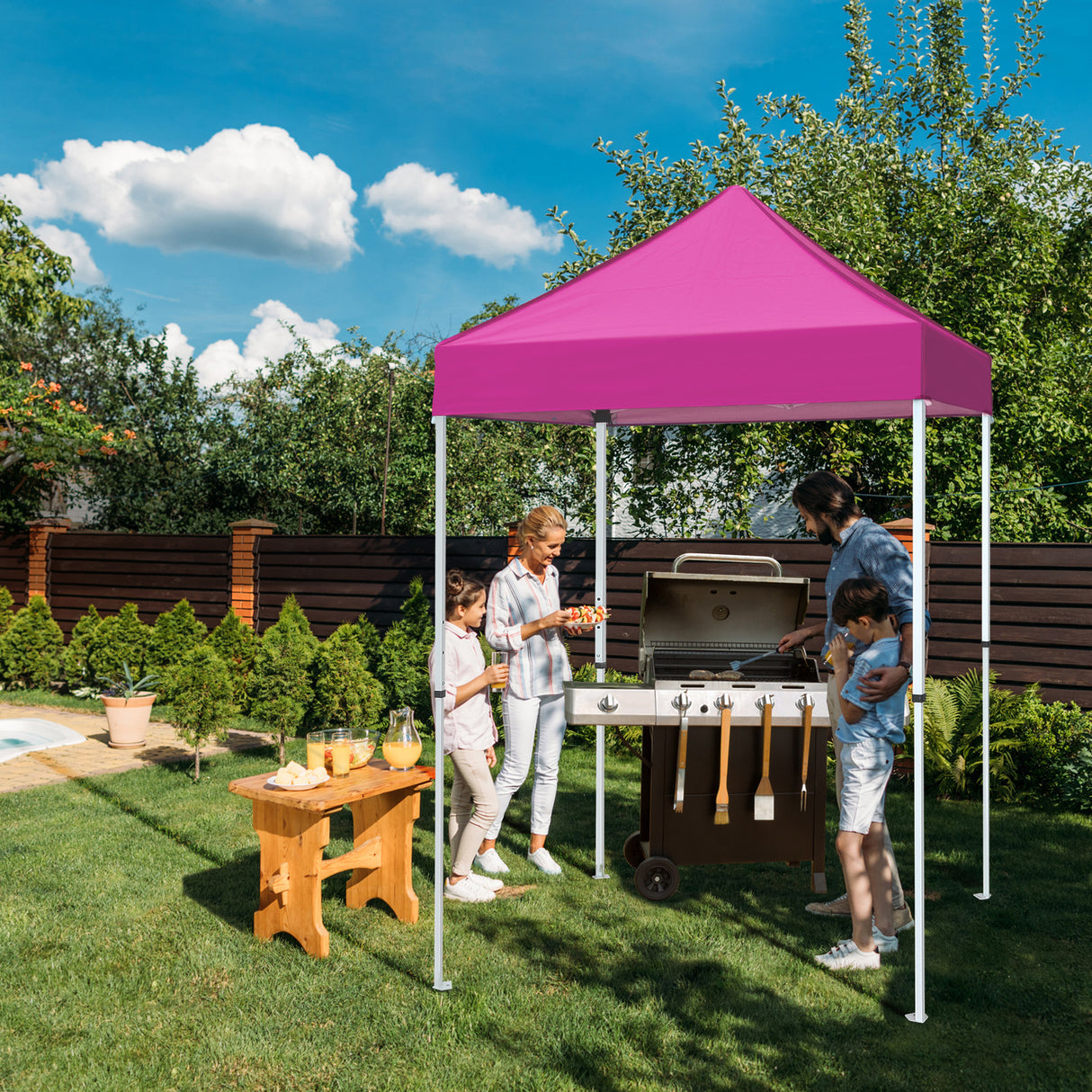 5x5 Pop Up Canopy Tent Instant Straight Leg Outdoor Canopy Easy Set-up