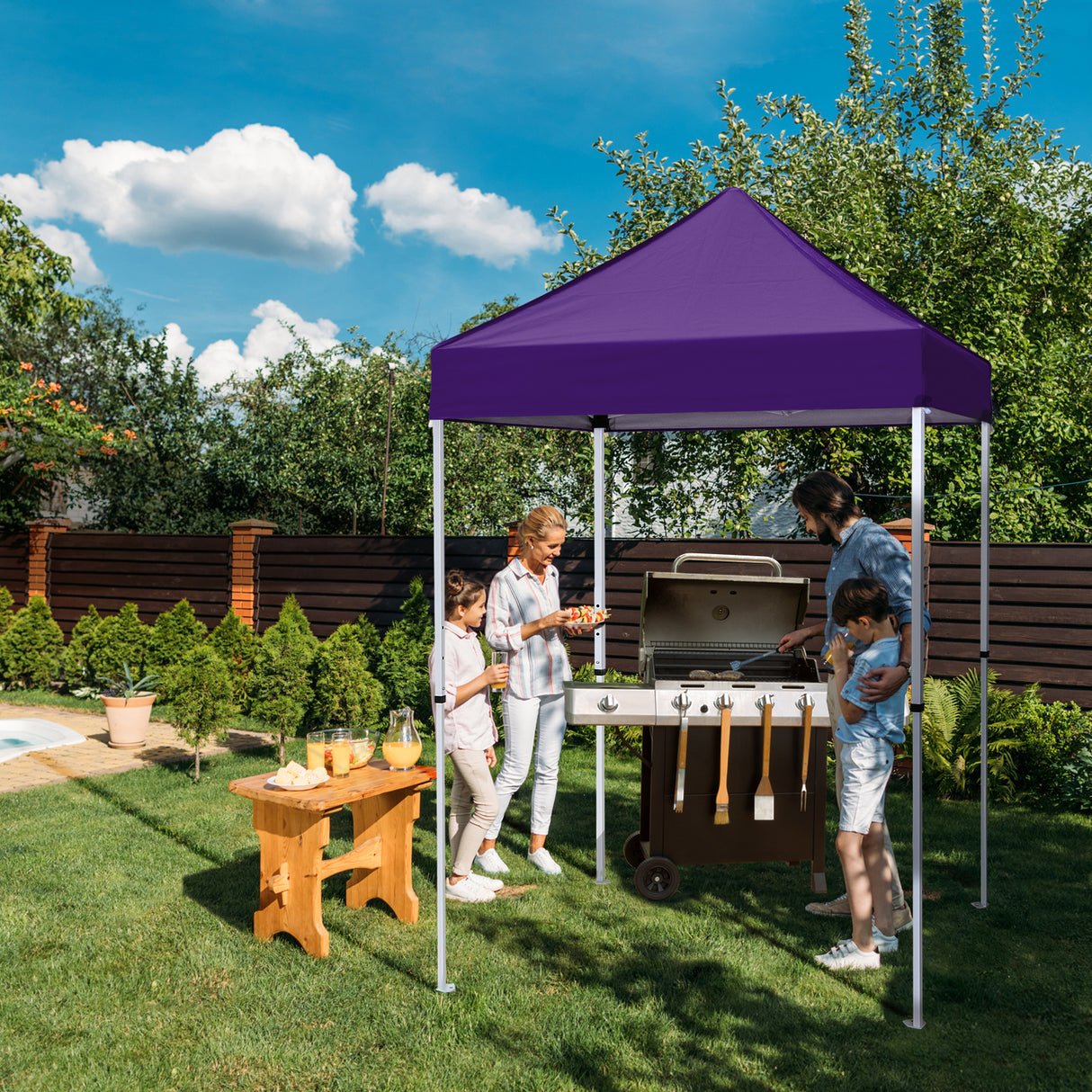 5x5 Pop Up Canopy Tent Instant Straight Leg Outdoor Canopy Easy Set-up