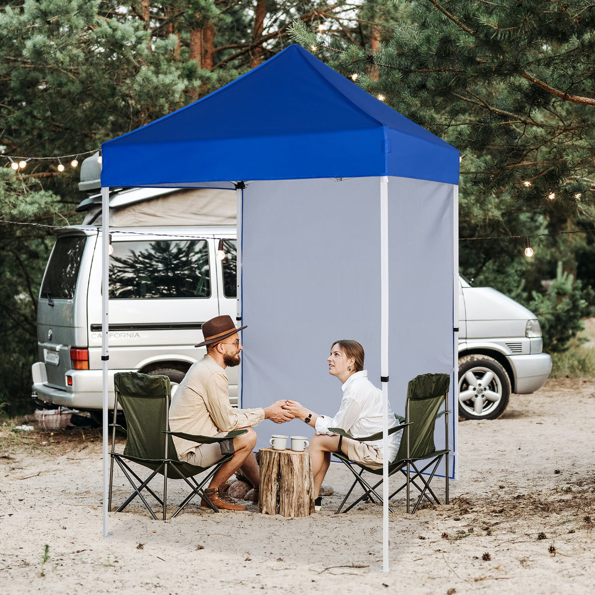 5x5 Straight Leg Pop Up Canopy Tent with One Removable Sunwall