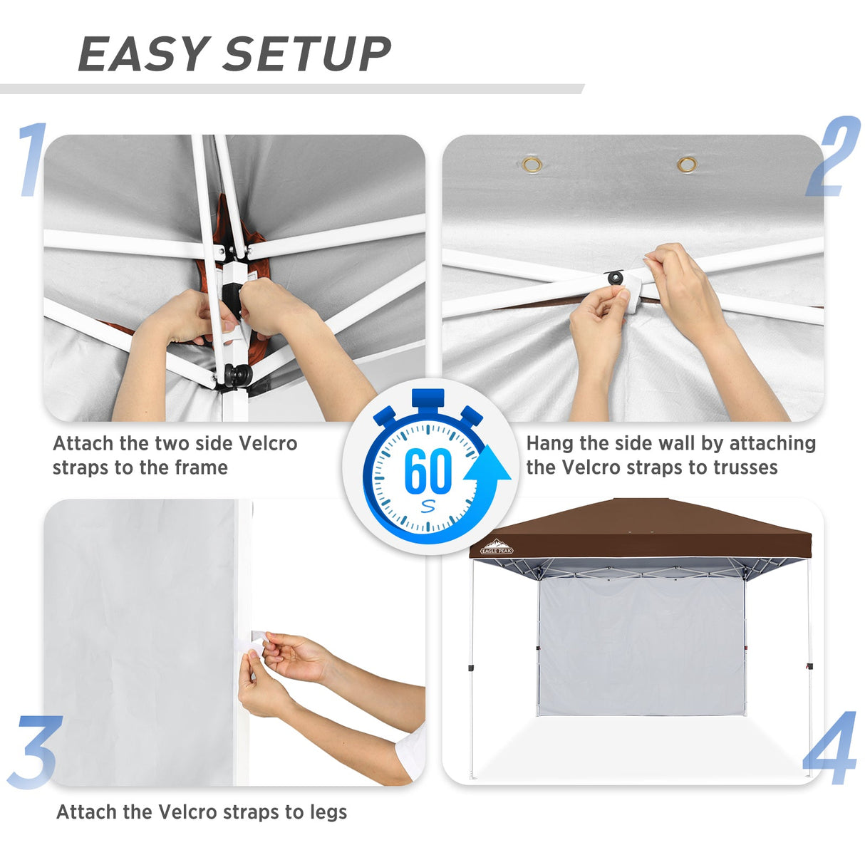 Canopy SunWall for E100 10x10 Straight Leg Pop Up Canopy, 1 Sidewall - Eagle Peak Custom Canopy Tent
