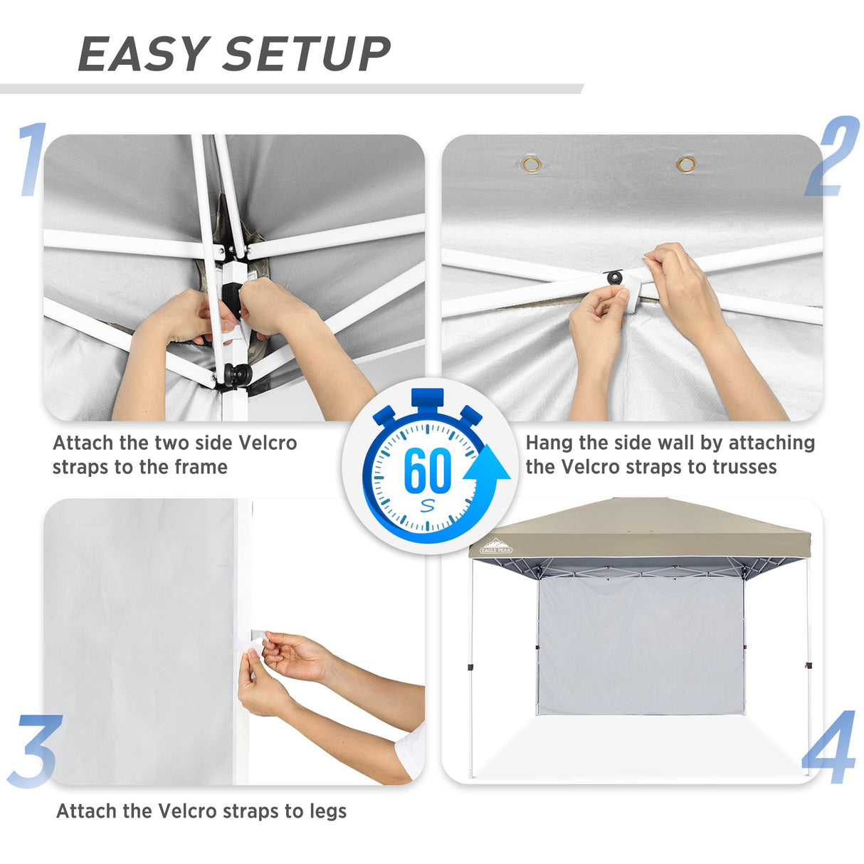 Canopy SunWall for E100 10x10 Straight Leg Pop Up Canopy, 1 Sidewall - Eagle Peak Custom Canopy Tent
