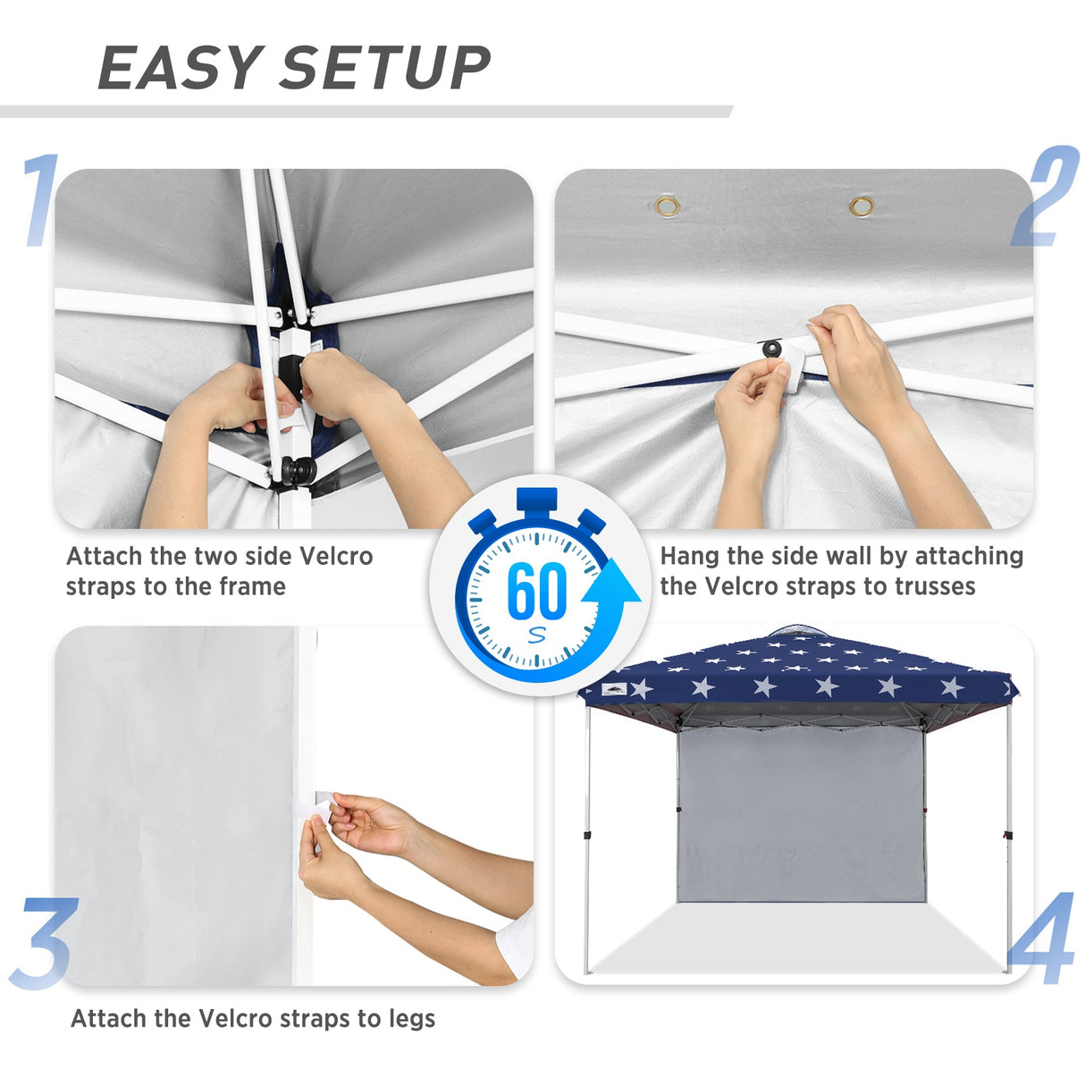 Canopy SunWall for E100 10x10 Straight Leg Pop Up Canopy, 1 Sidewall - Eagle Peak Custom Canopy Tent