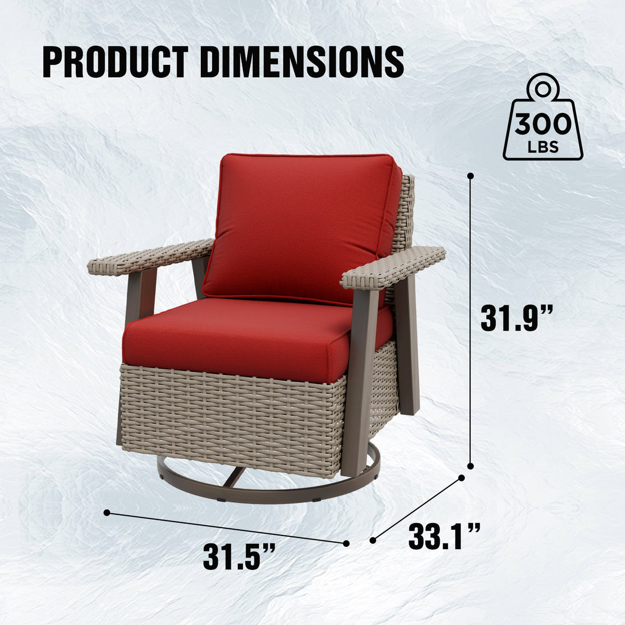 Classic Wicker 360° Swivel Glider Chair,Set of 2, Beige/Beige, Red, Dark Blue, Tan, Black - Eagle Peak Custom Canopy Tent