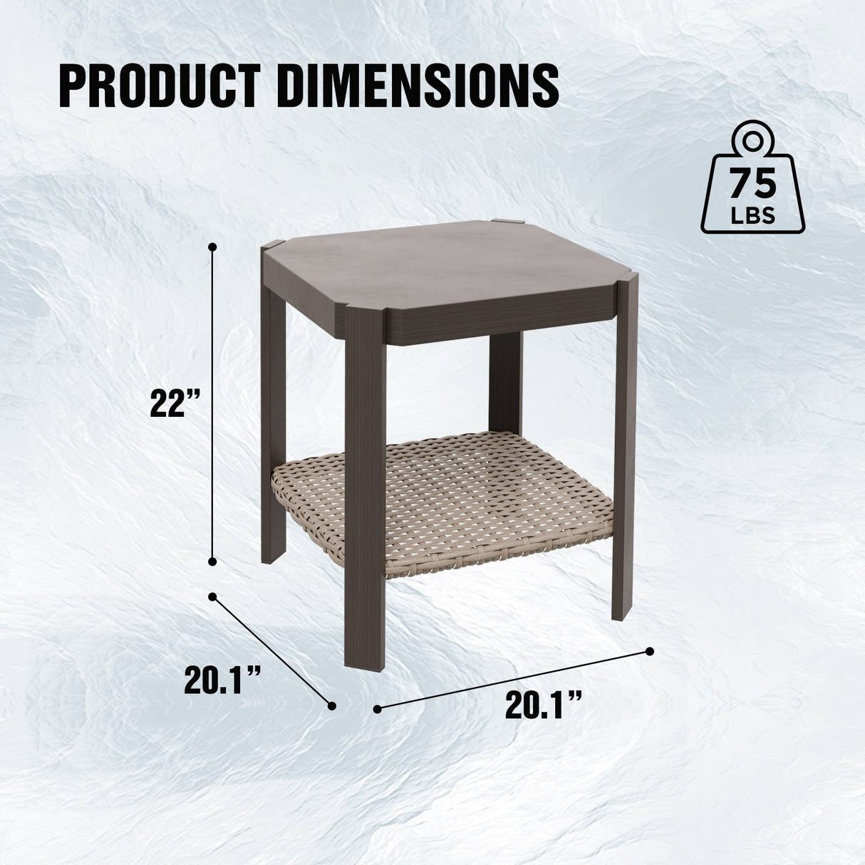 Classic Wicker Patio Side Table, Brown/Beige - Eagle Peak Custom Canopy Tent