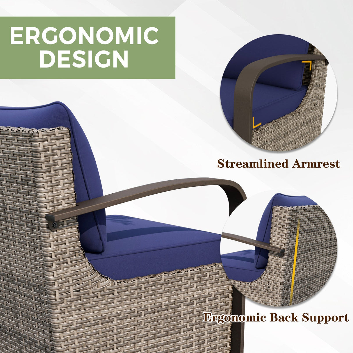 Coastal Vista Outdoor Patio Furniture Set w/ Sectional Sofas, and Coffee Table, Seats 4 - Eagle Peak Custom Canopy Tent