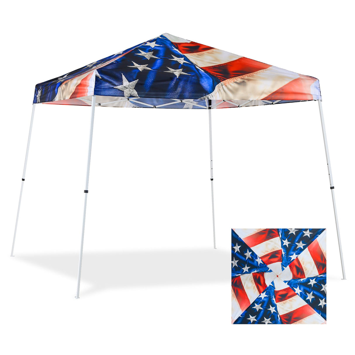 ColorRise Graphics Slant Leg Pop up Canopy Tent, 10x10 Base 8x8 Top - Eagle Peak®