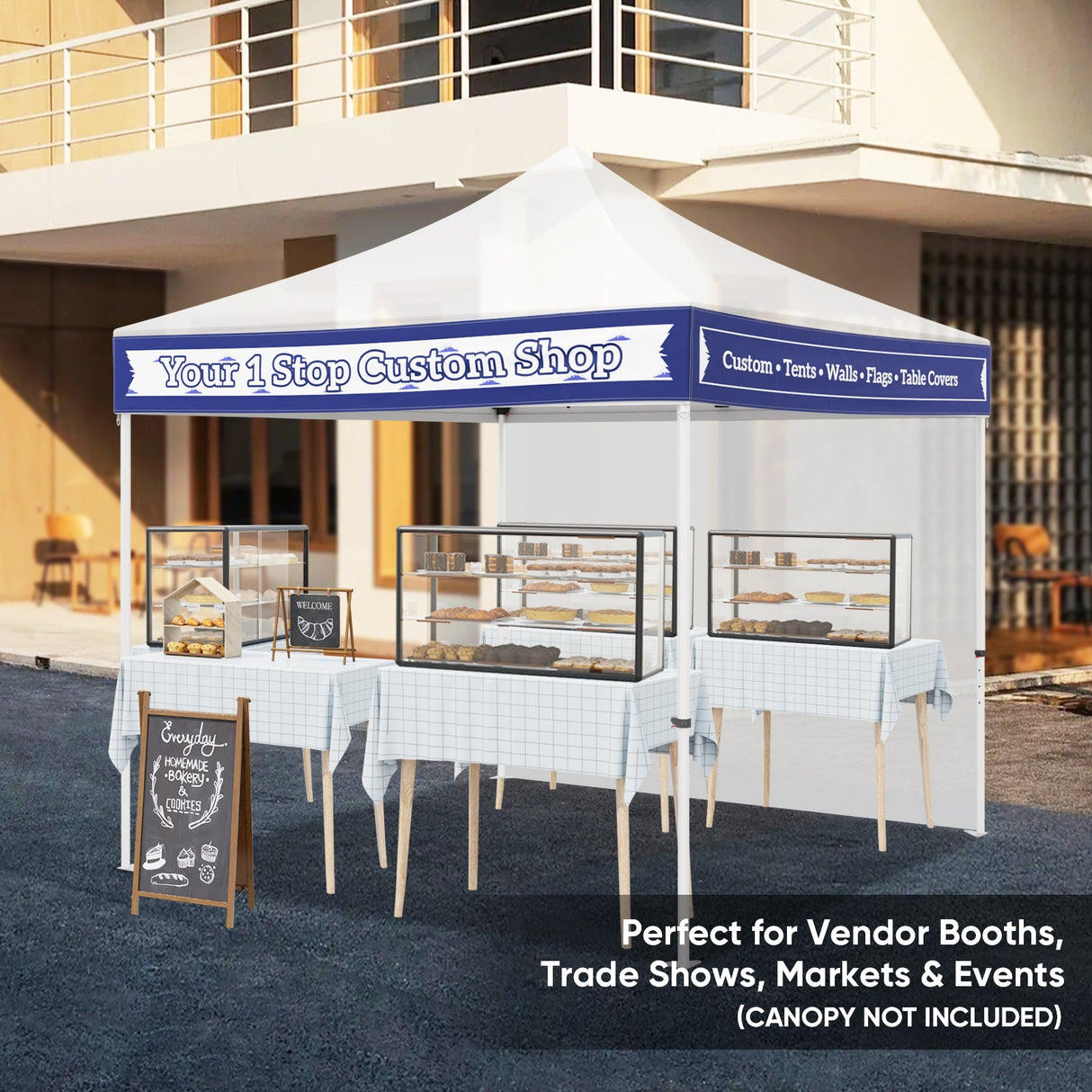 Custom Canopy Banner Personalized Banner with Logo for 10x10 Pop Up Canopy Tent Custom Sign - Eagle Peak Custom Canopy Tent