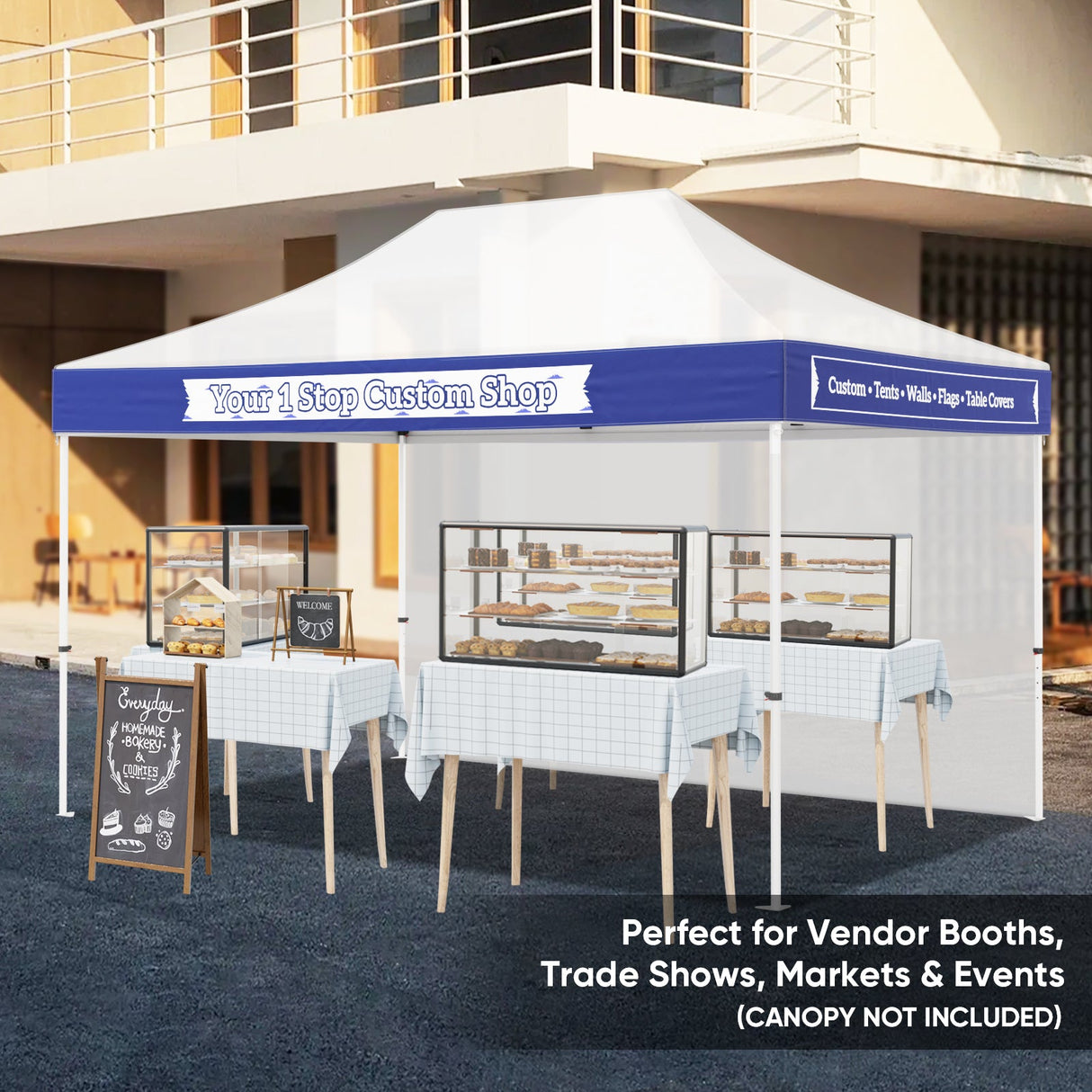 Custom Canopy Banner Personalized Banner with Logo for 10x10 Pop Up Canopy Tent Custom Sign - Eagle Peak Custom Canopy Tent