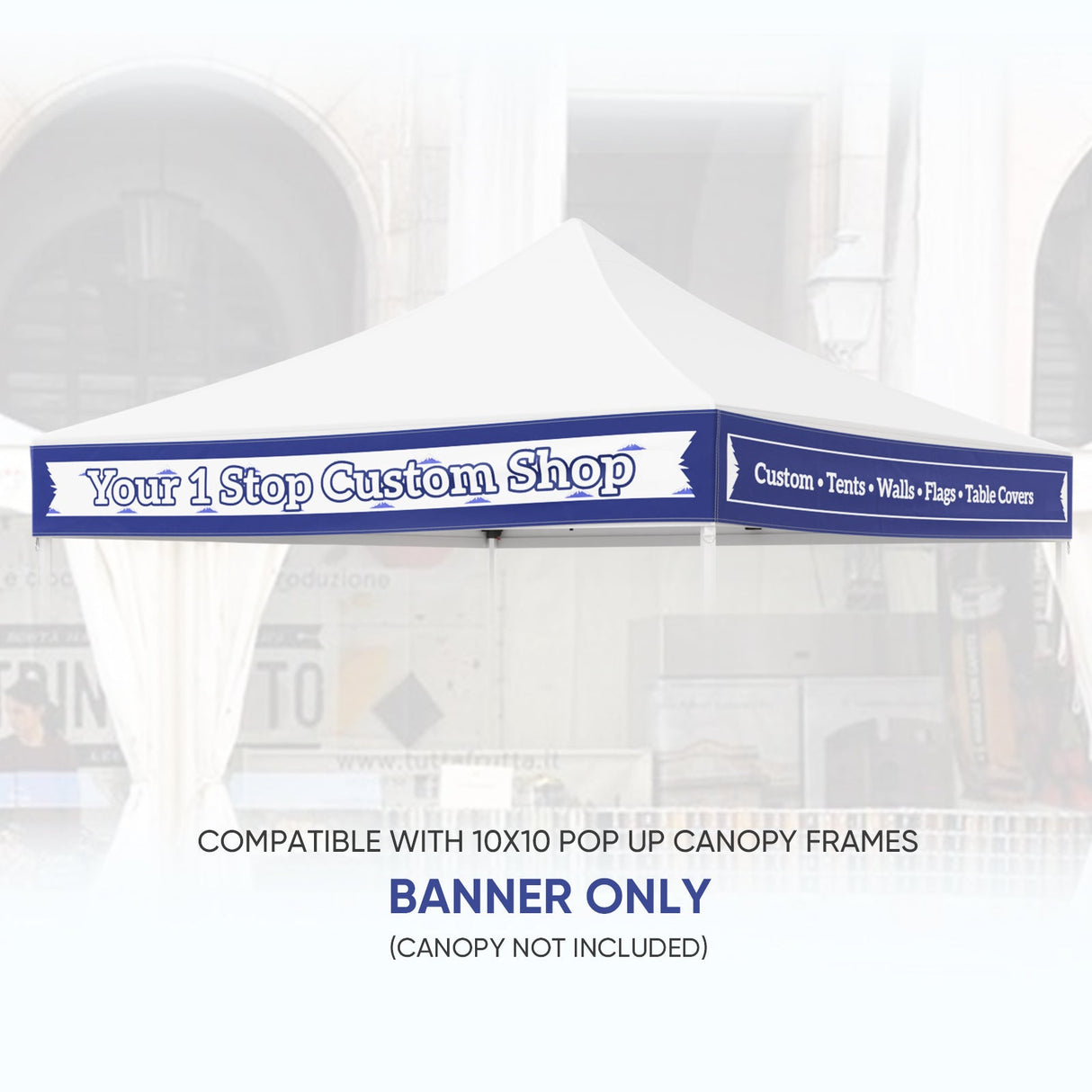 Custom Canopy Banner Personalized Banner with Logo for 10x10 Pop Up Canopy Tent Custom Sign - Eagle Peak Custom Canopy Tent